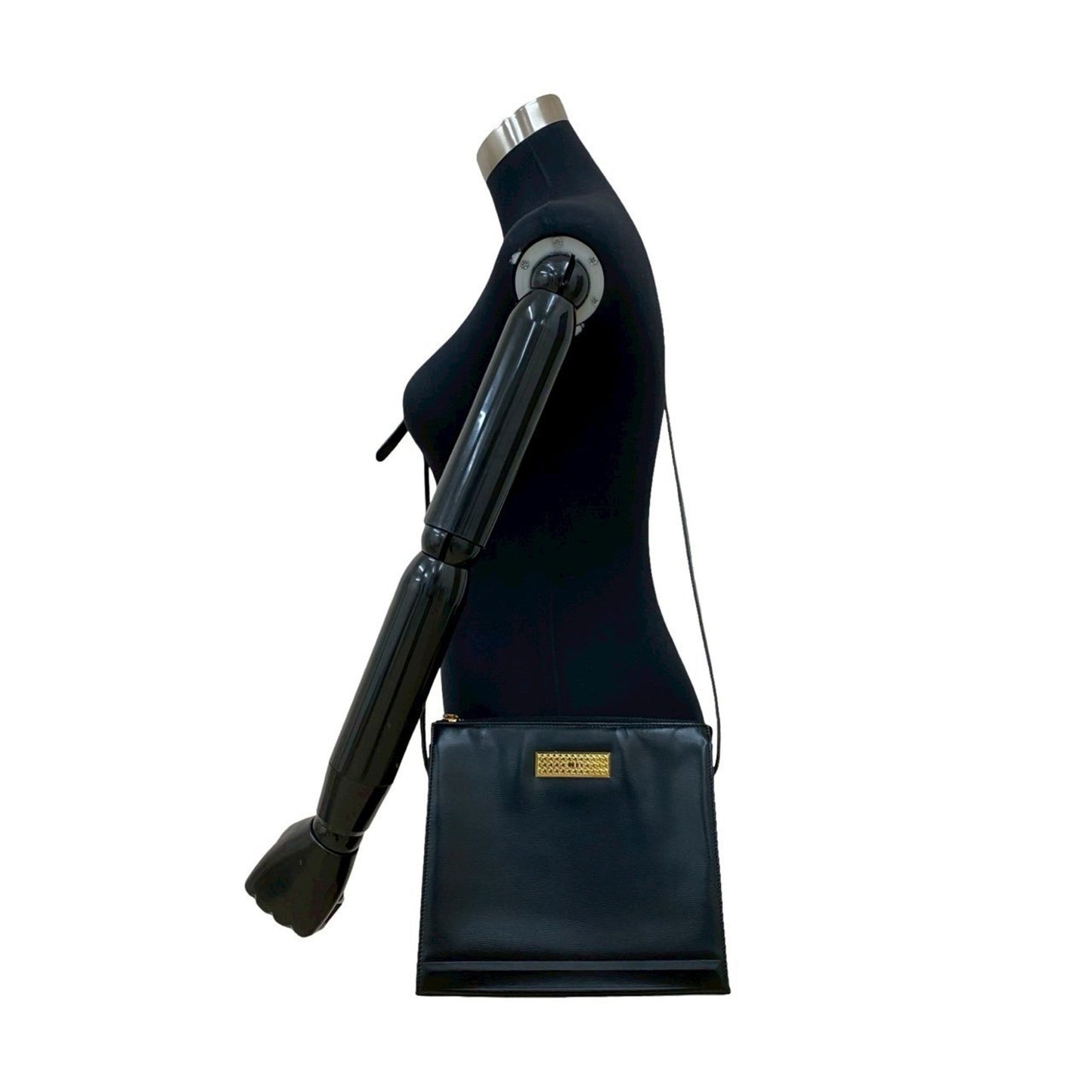 Christian Dior Black Leather Pochette Shoulder Bag  