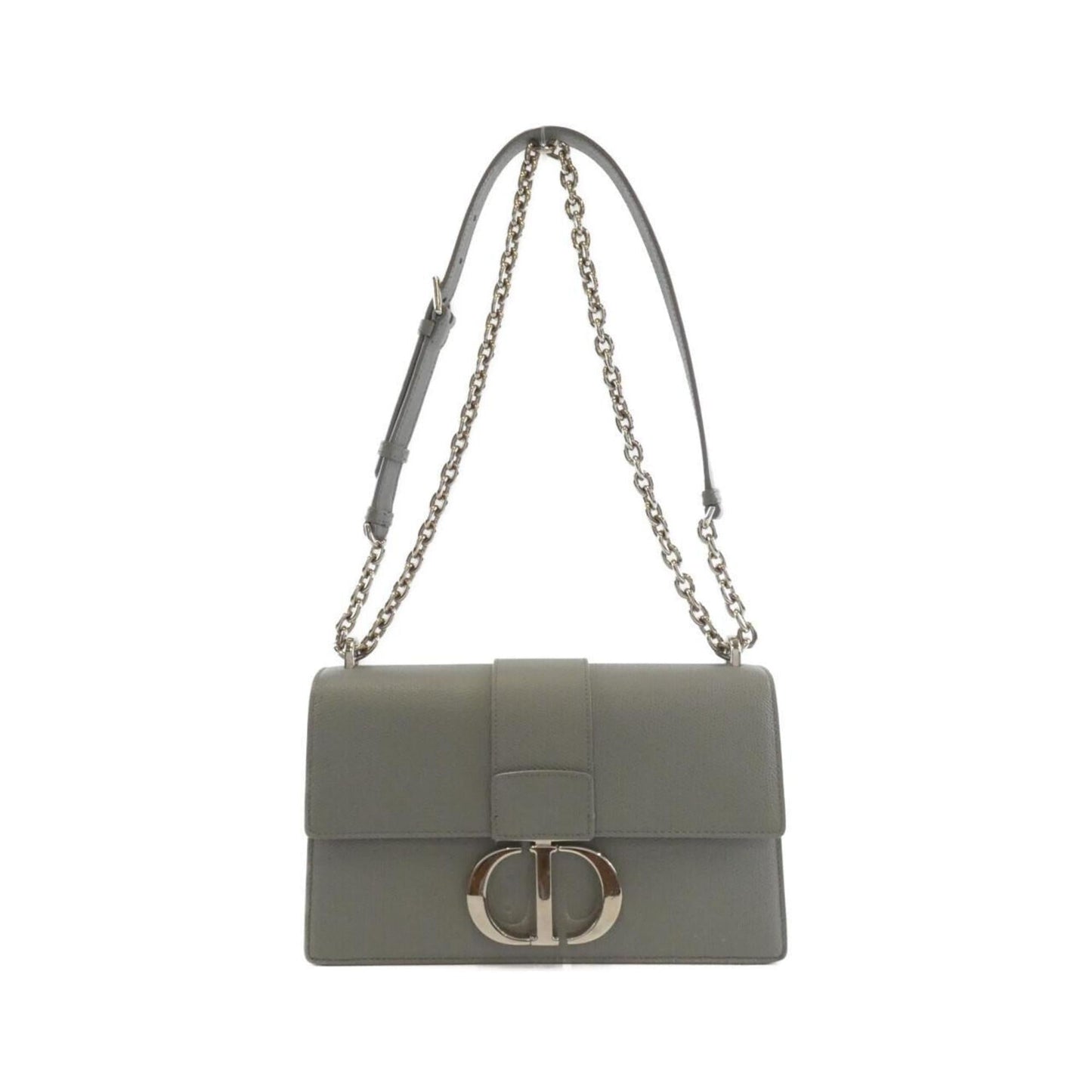 Christian Dior Gray Leather Shoulder Bag  
