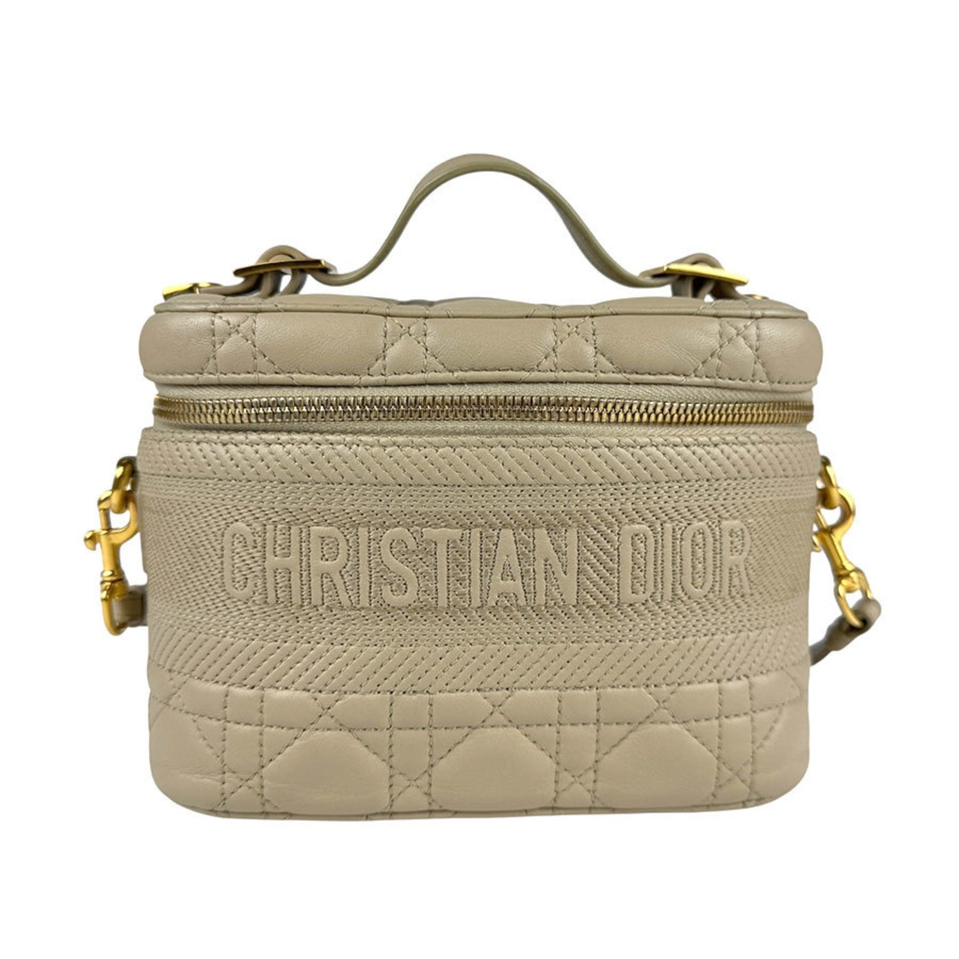 Christian Dior Beige Leather Handbag Shoulder Bag  