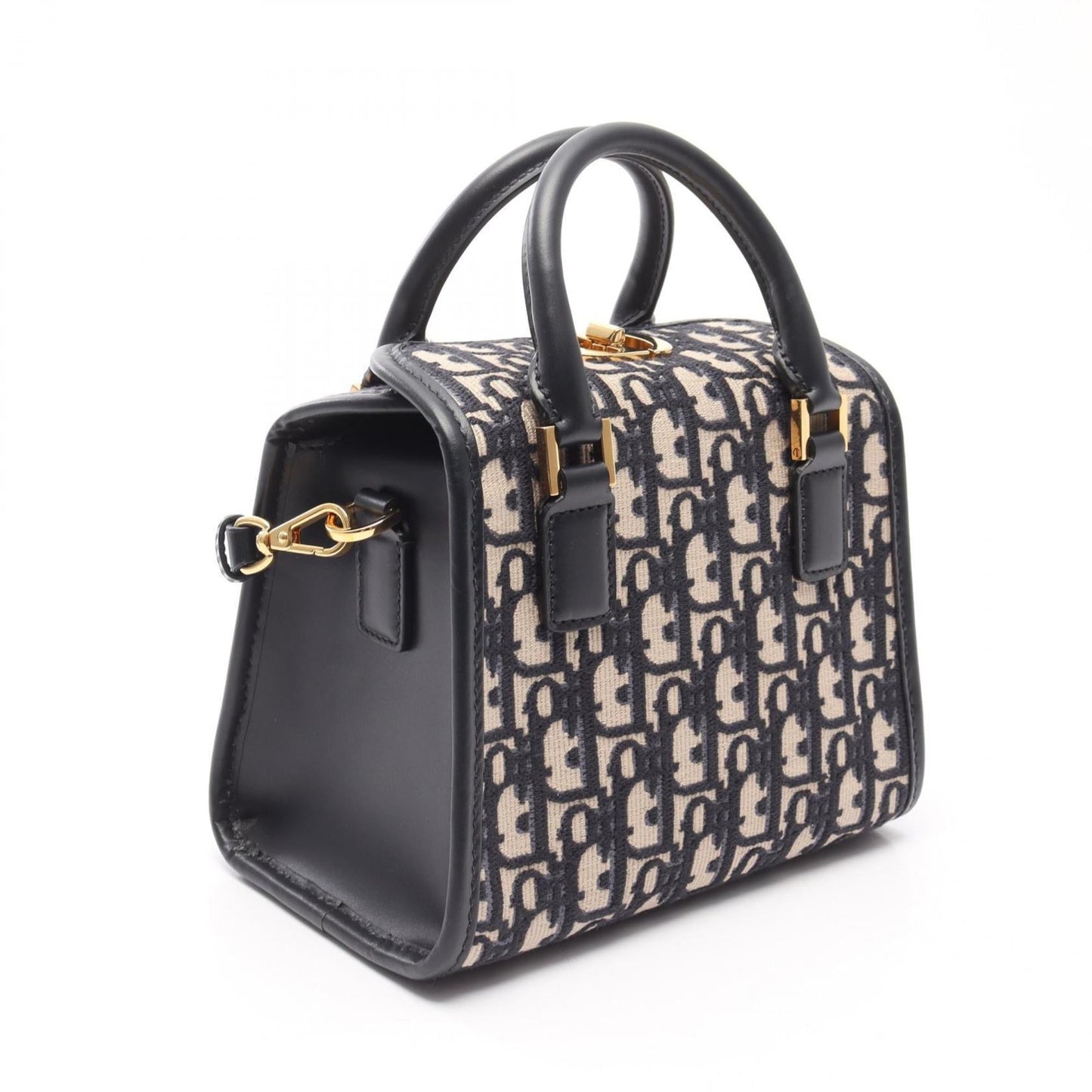 Christian Dior Beige Navy Canvas Tote Bag  