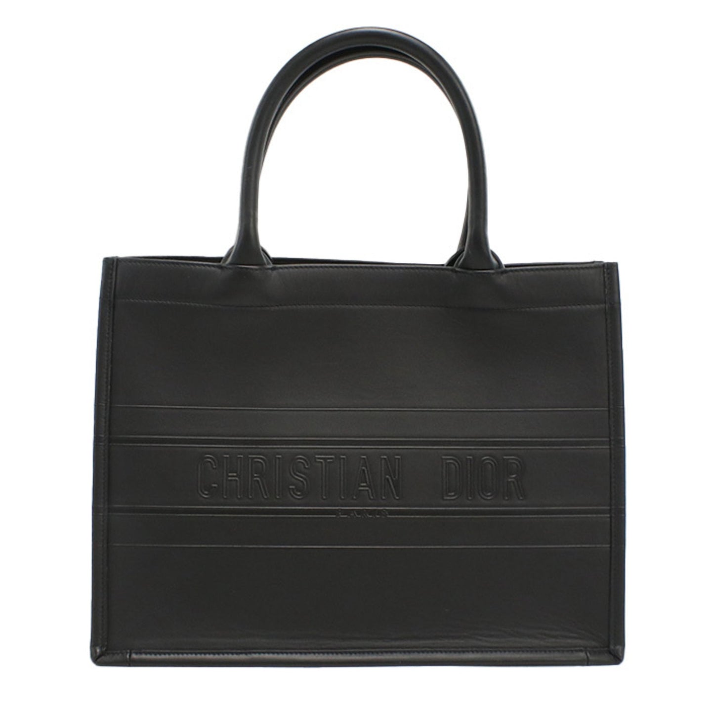 Christian Dior Black Leather Tote Bag  