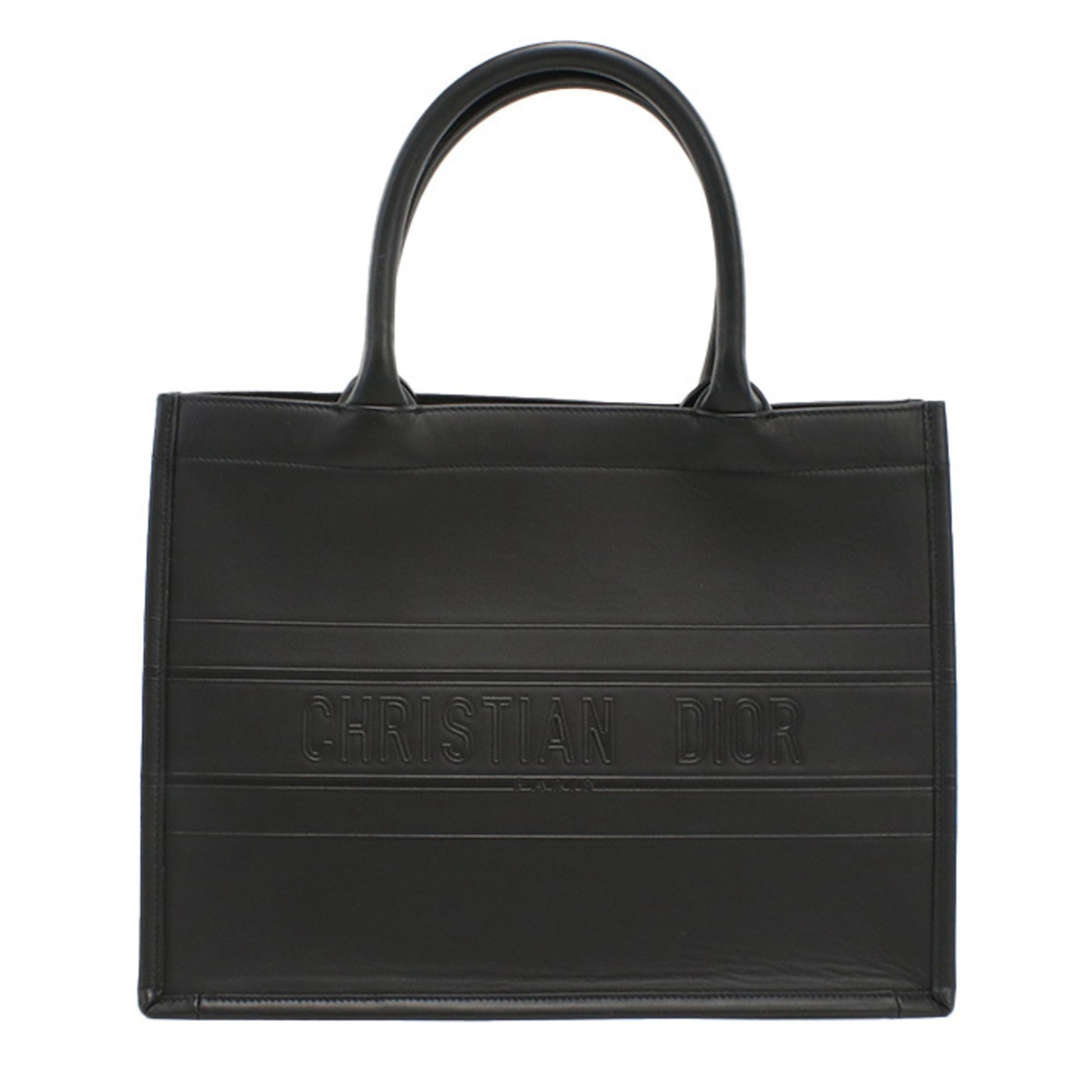 Christian Dior Black Leather Tote Bag  