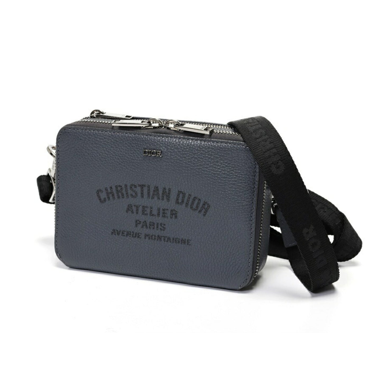Christian Dior Gray Leather Fanny Pack Pouch  