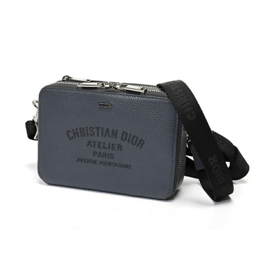 Christian Dior Gray Leather Fanny Pack Pouch  