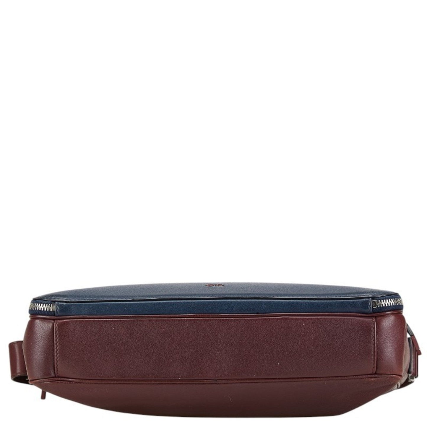 Christian Dior Navy Wine Leather Shoulder Bag  