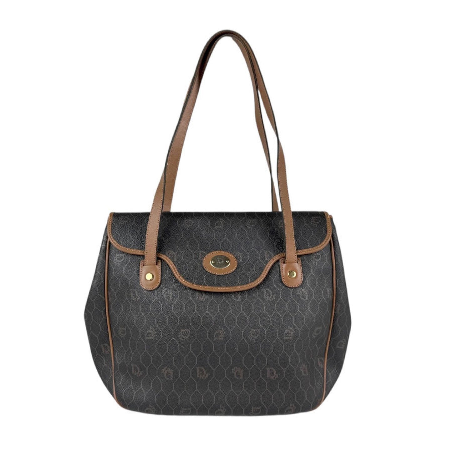 Christian Dior Brown Pvc Leather Shoulder Bag  