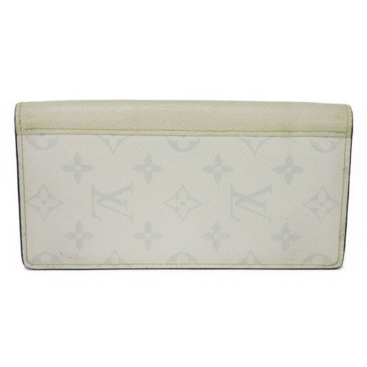 LOUIS VUITTON Long Wallet Portefeuil Brazza LV Logo White New Model Bifold Taigarama Monogram Antarctica M30298 Men's Bill Purse