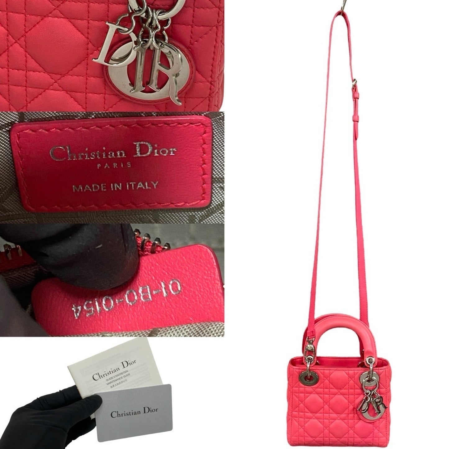 Christian Dior Pink Leather Handbag Shoulder Bag  