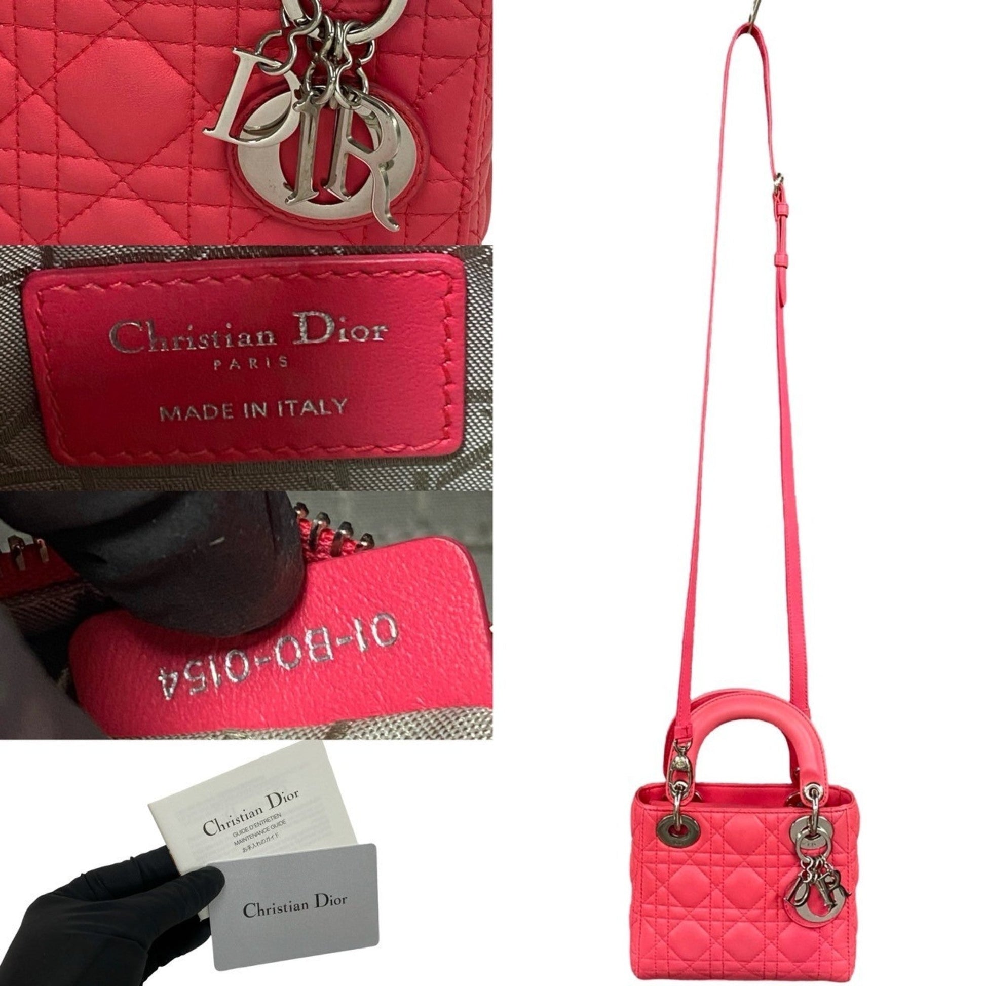 Christian Dior Pink Leather Handbag Shoulder Bag  