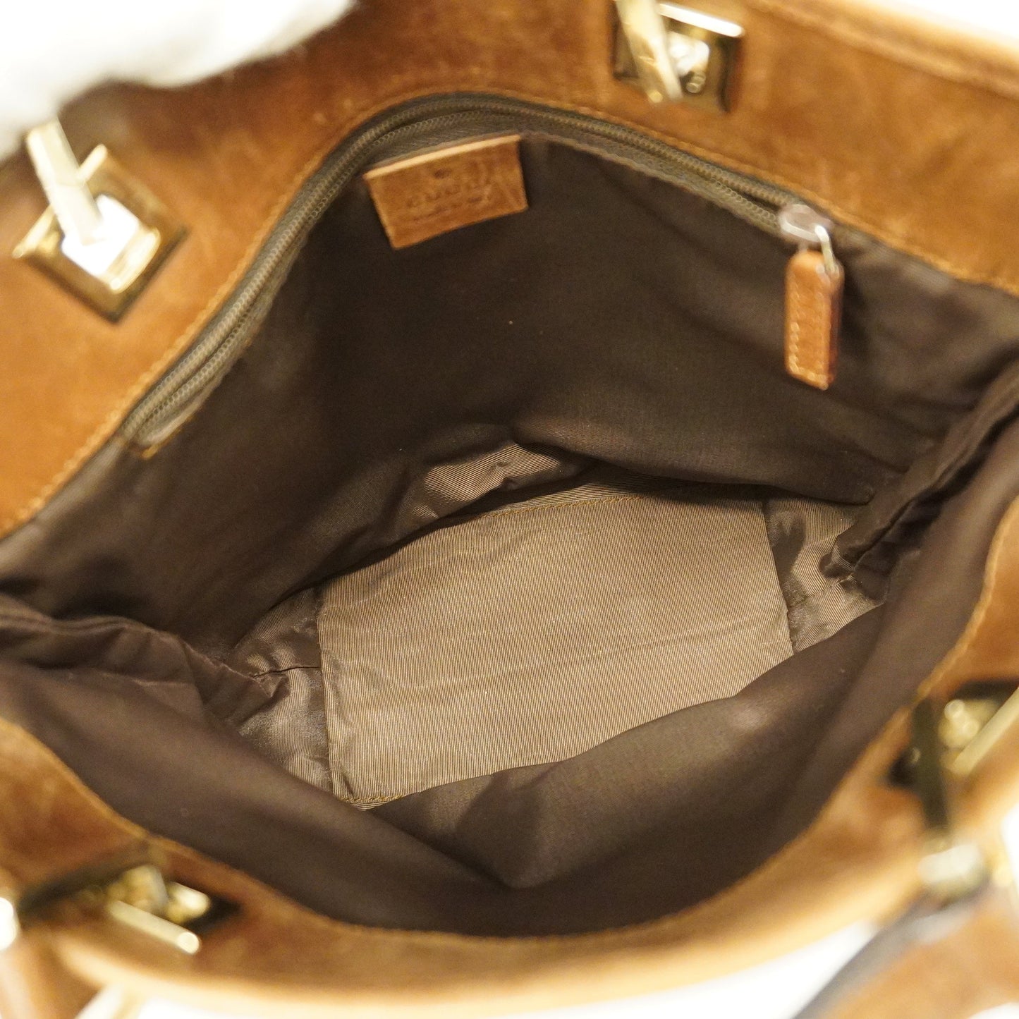 Gucci Leather Canvas Handbag