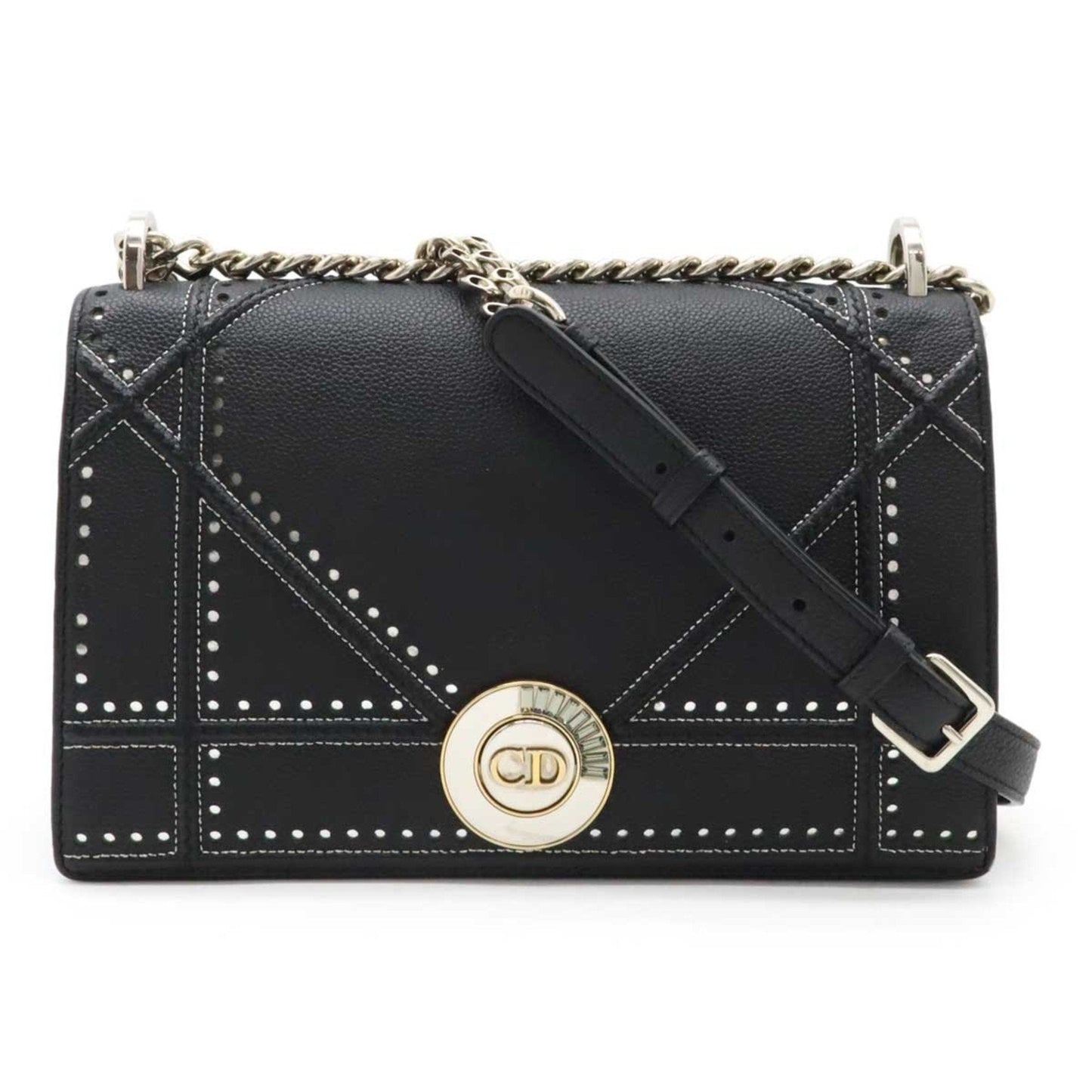 Christian Dior Black Leather Shoulder Bag  