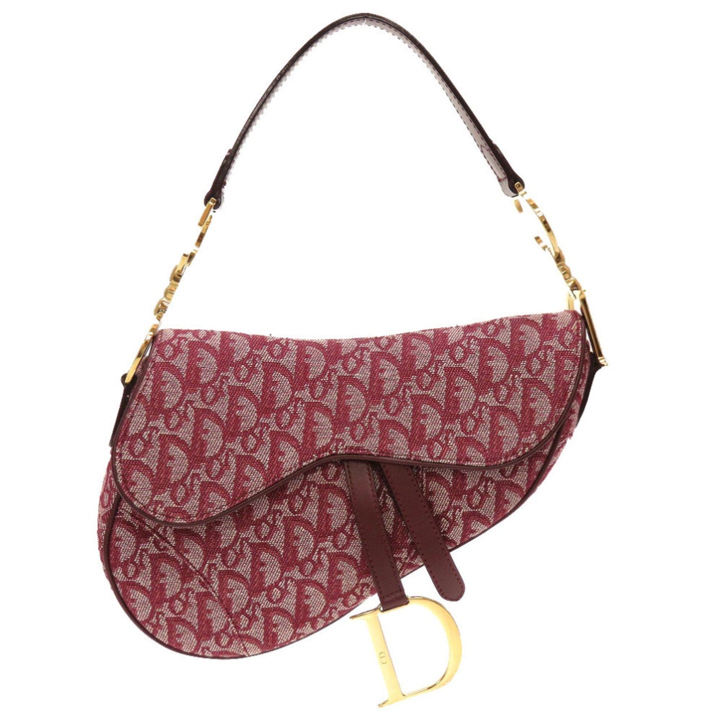 Christian Dior Trotter Bordeaux Trotter Leather Handbag Saddle Bag  