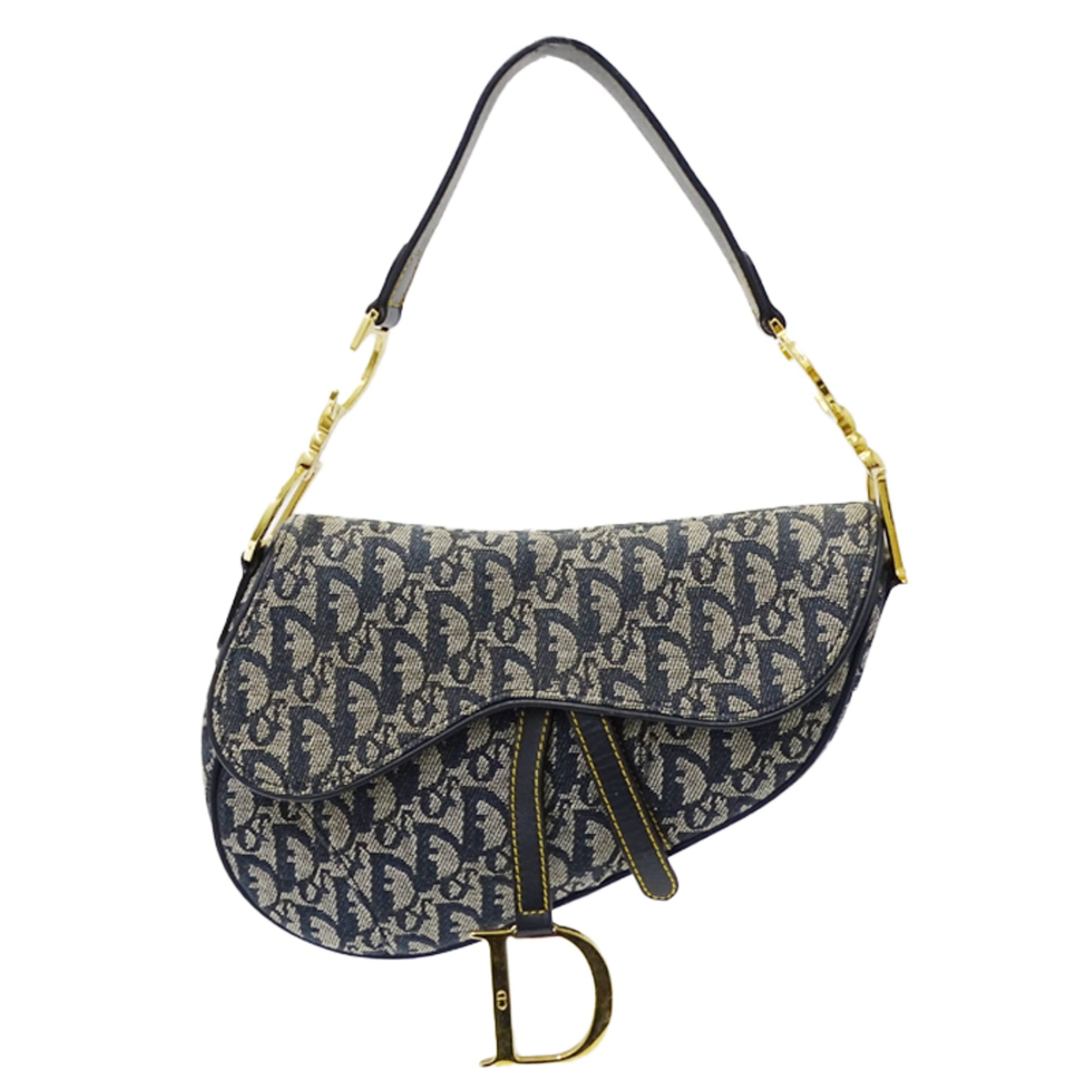 Christian Dior Blue Jacquard Shoulder Bag  