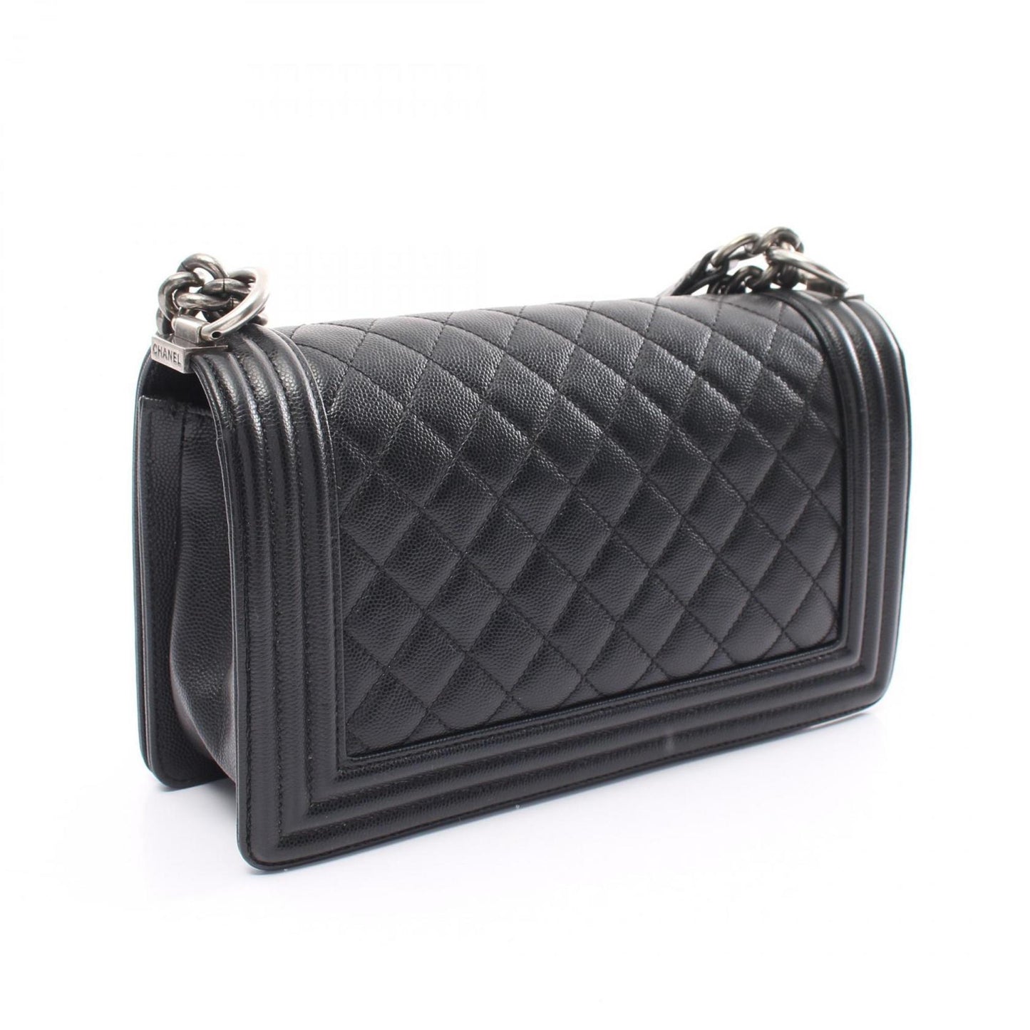 CHANEL Boy Chanel Shoulder Bag Caviar Skin Women s Black