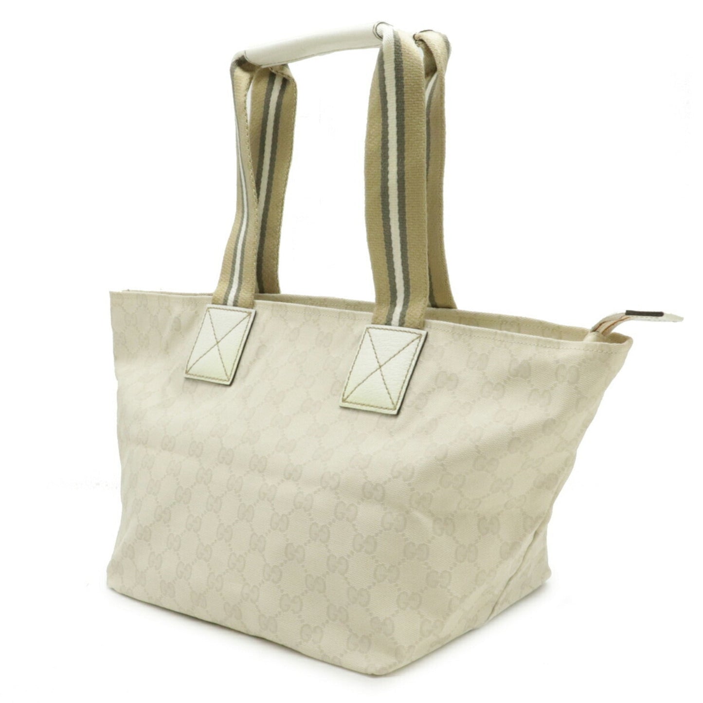 Gucci Sherry Line Beige Leather Canvas Tote Style 1