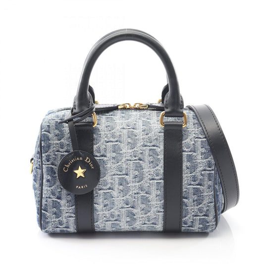 Christian Dior Navy Denim Leather Handbag  