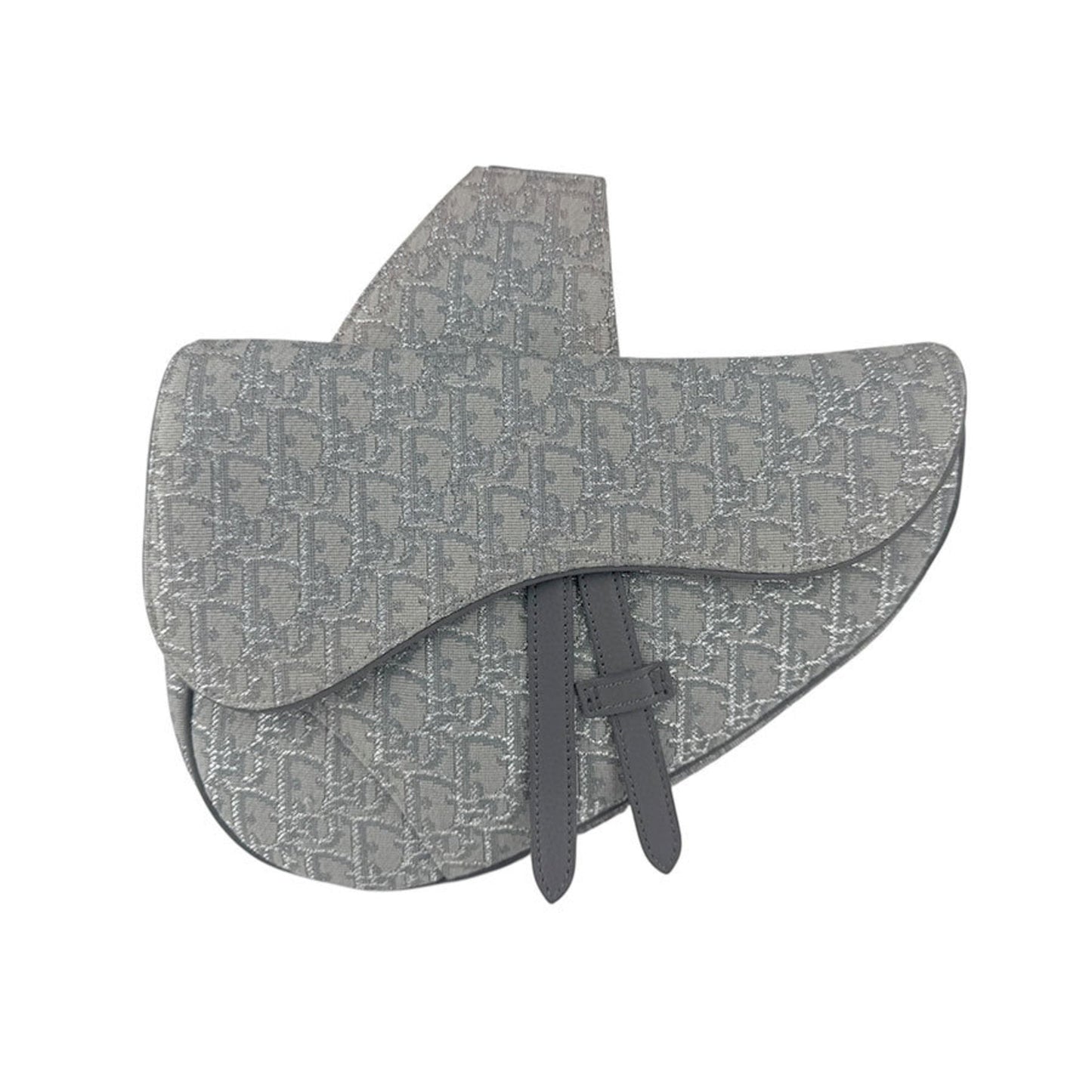 Christian Dior Gray Canvas Saddle Bag Shoulder Bag  