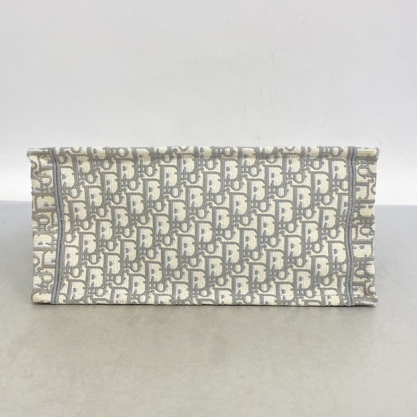Christian Dior Gray White Canvas Tote Bag  