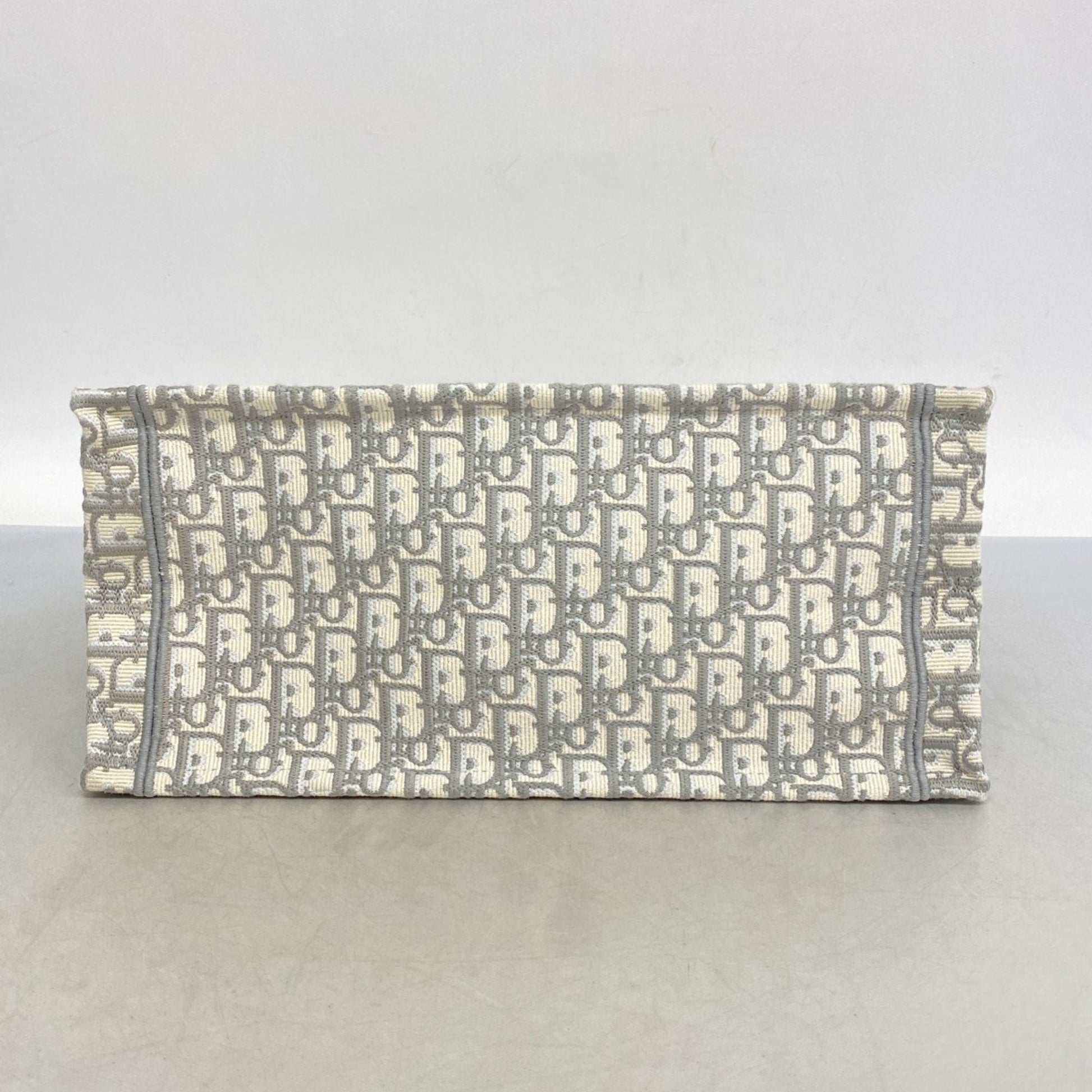 Christian Dior Gray White Canvas Tote Bag  