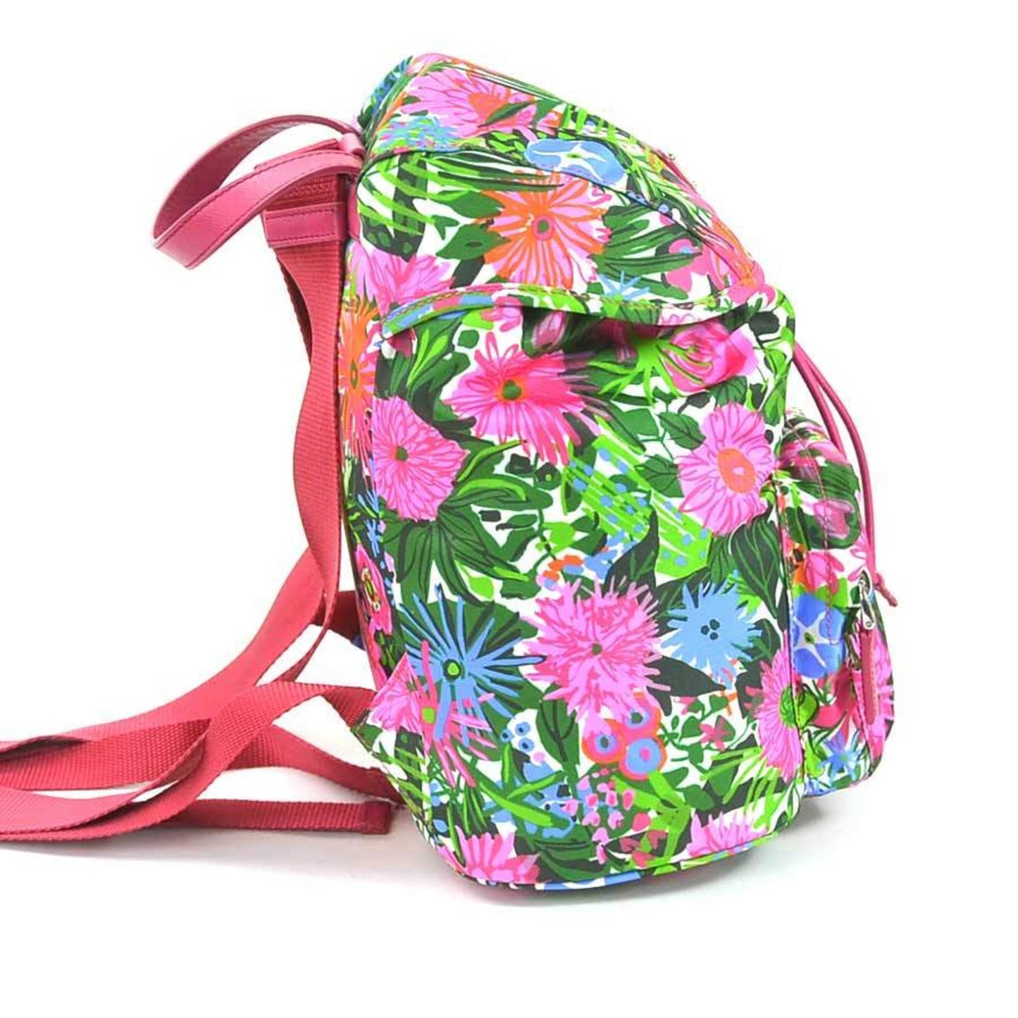 Prada rucksack flower print nylon multicolor silver ladies Luxury Handbag