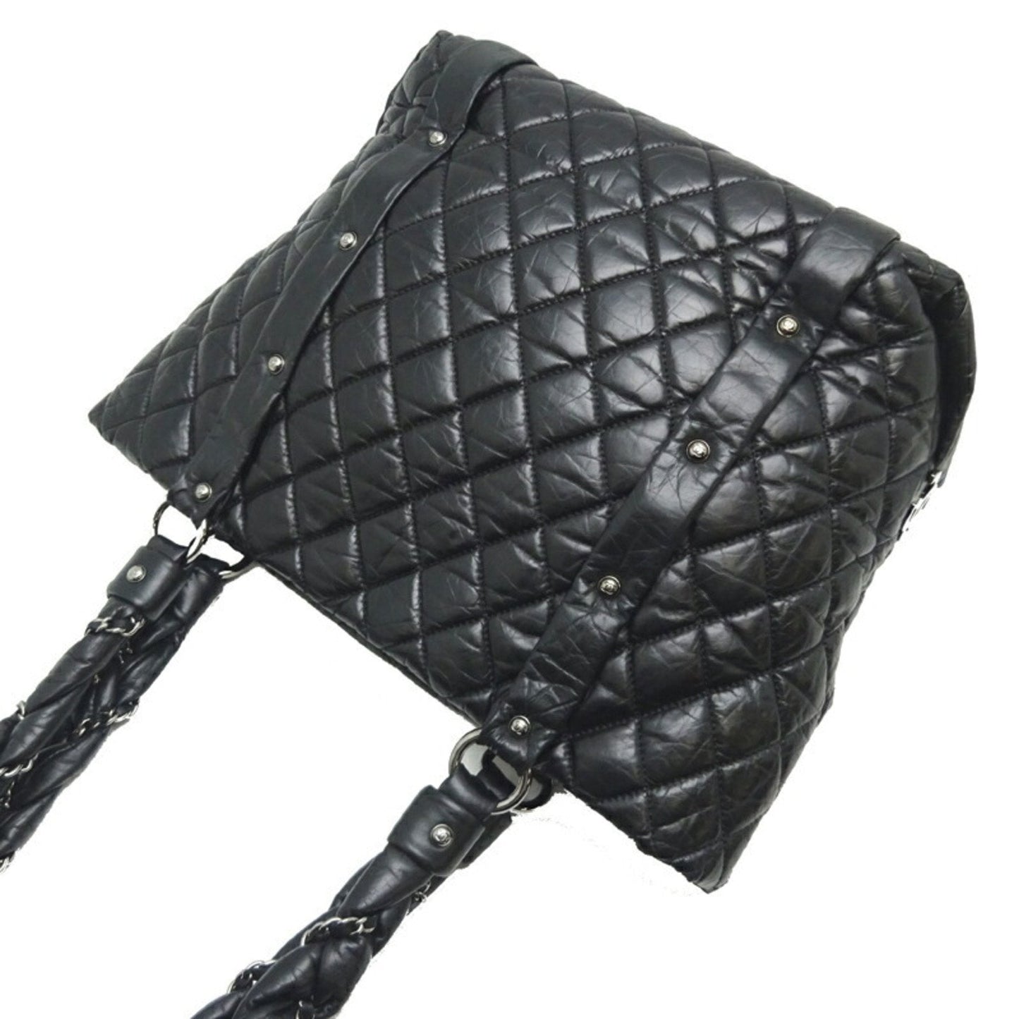 Chanel Bubble Quilted Leather Tote Bag Women s Shoulder Black
