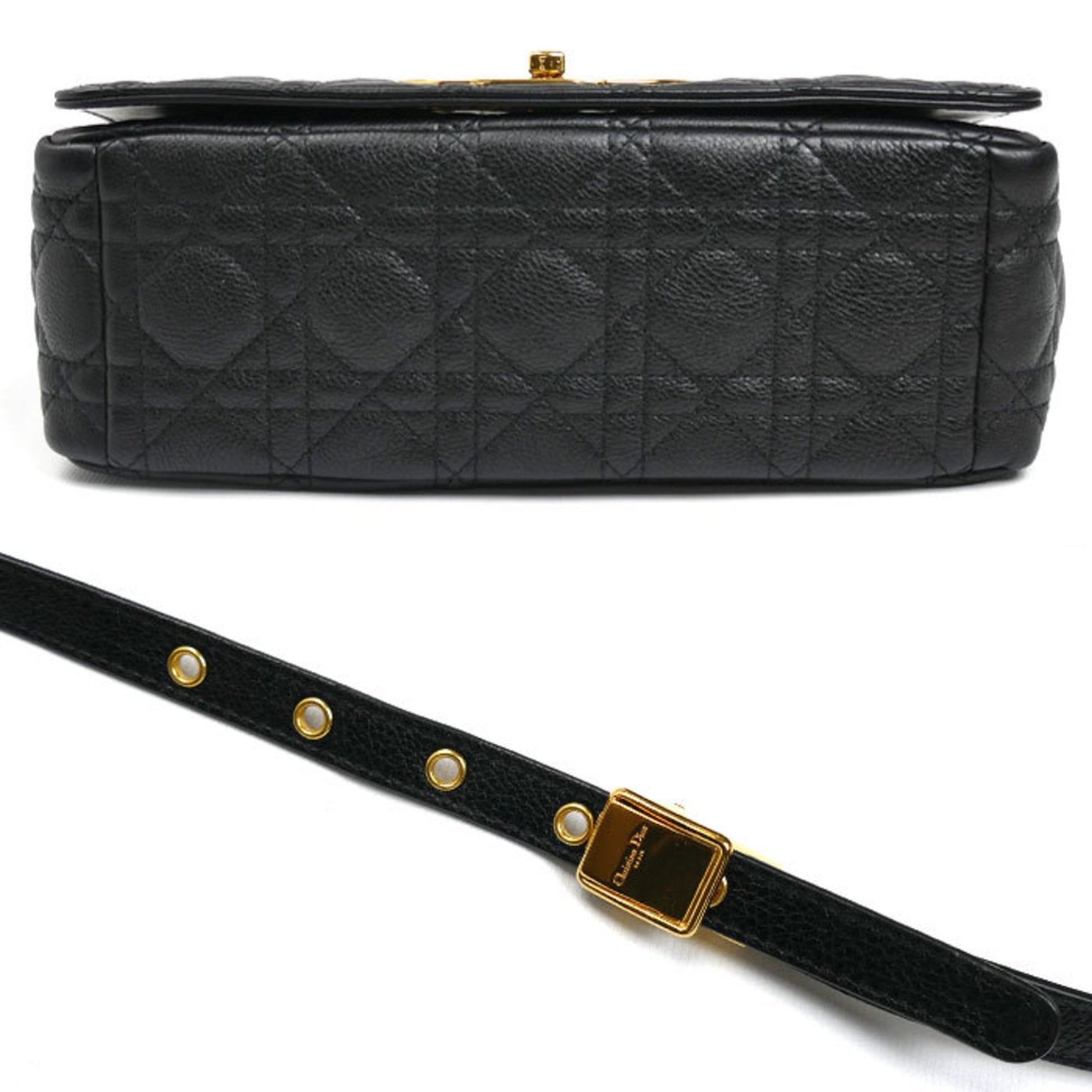 Christian Dior Black Leather Shoulder Bag  