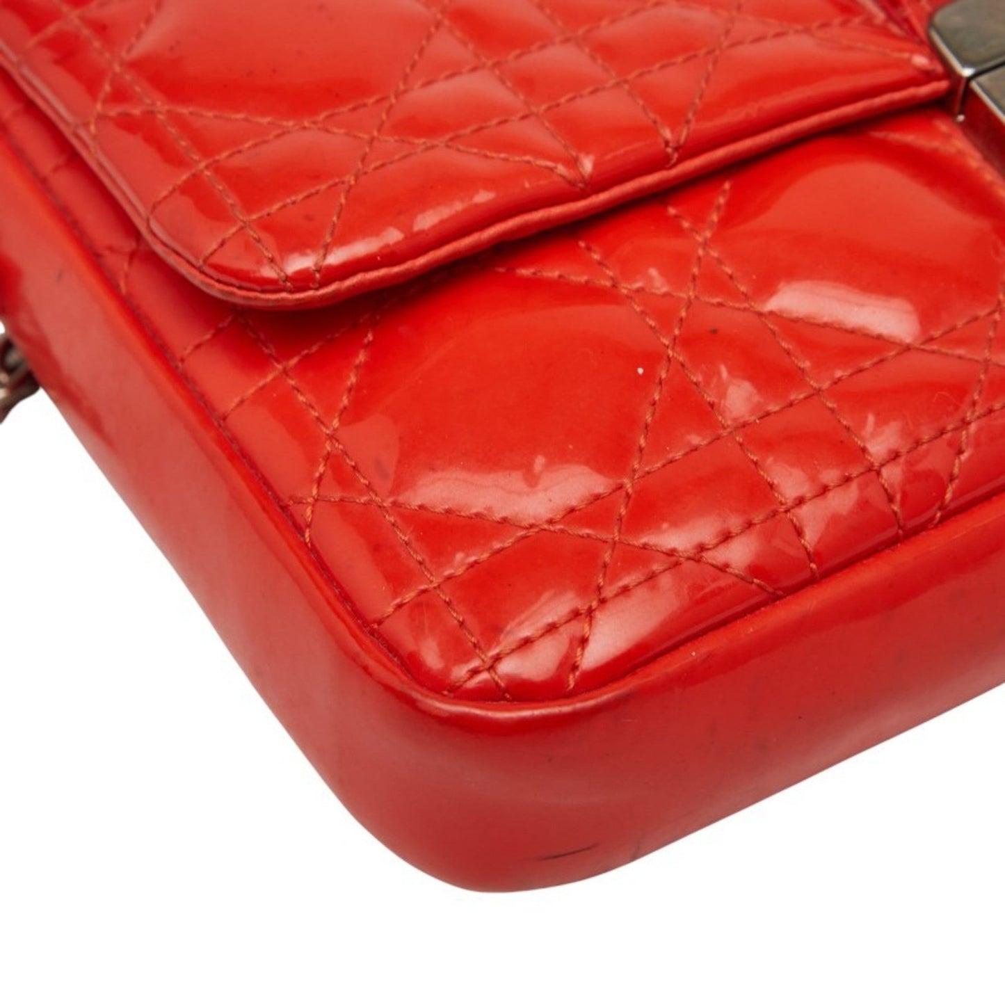 Christian Dior Orange Leather Shoulder Bag  