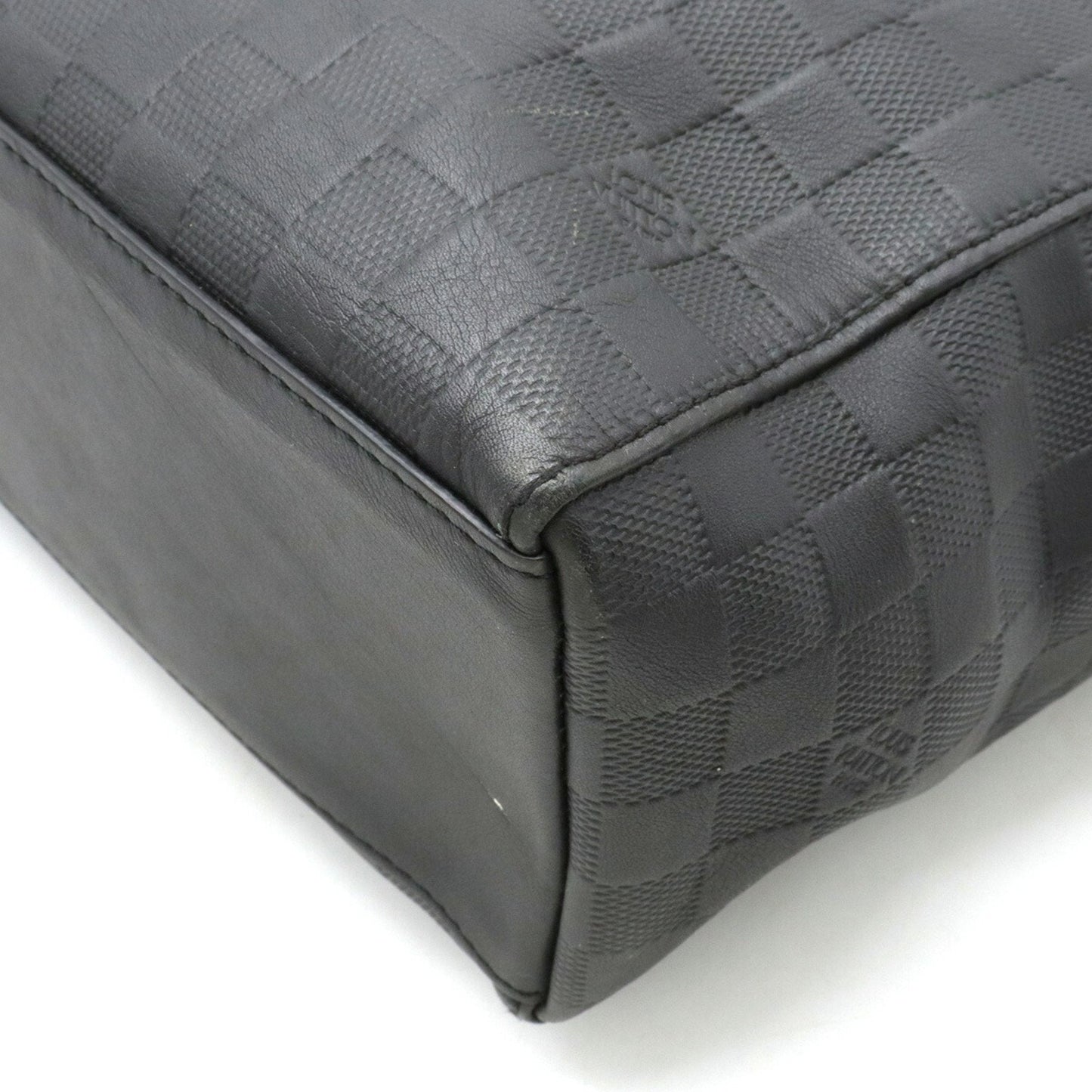 LOUIS VUITTON Damier Infini Cava Voyage Tote Bag Shoulder Leather Onyx Black