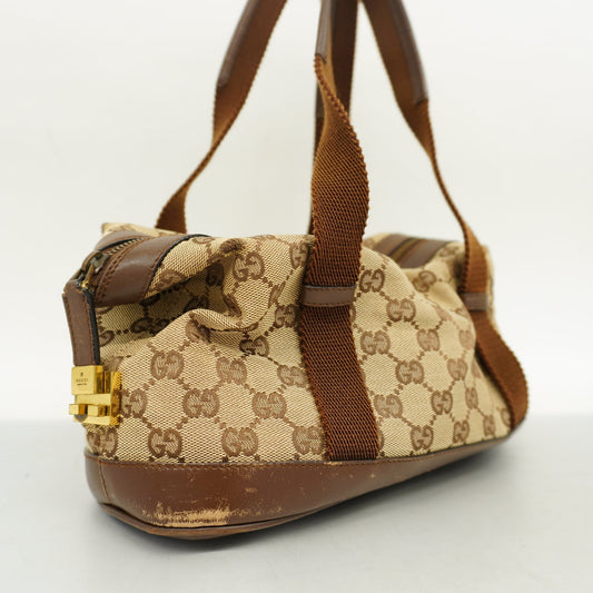 Gucci Leather Canvas Shoulder Bag