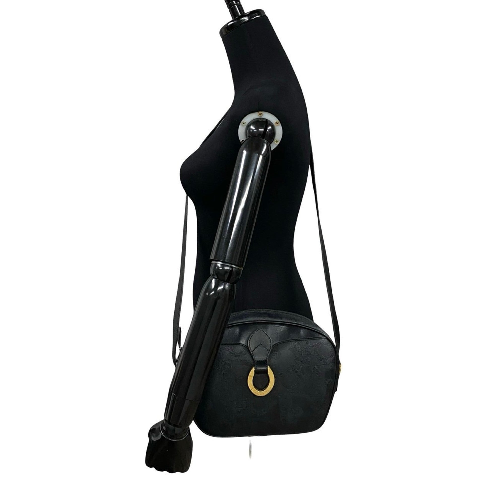 Christian Dior Black Leather Pvc Pochette Shoulder Bag  