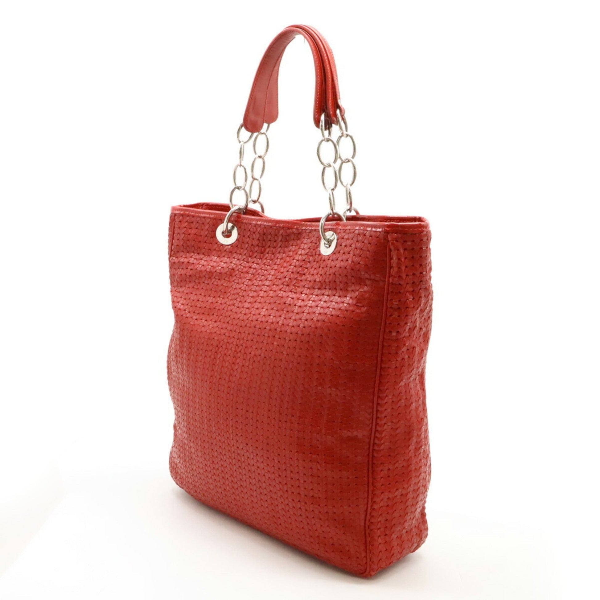 Christian Dior Red Color Leather Shoulder Bag Tote Bag  