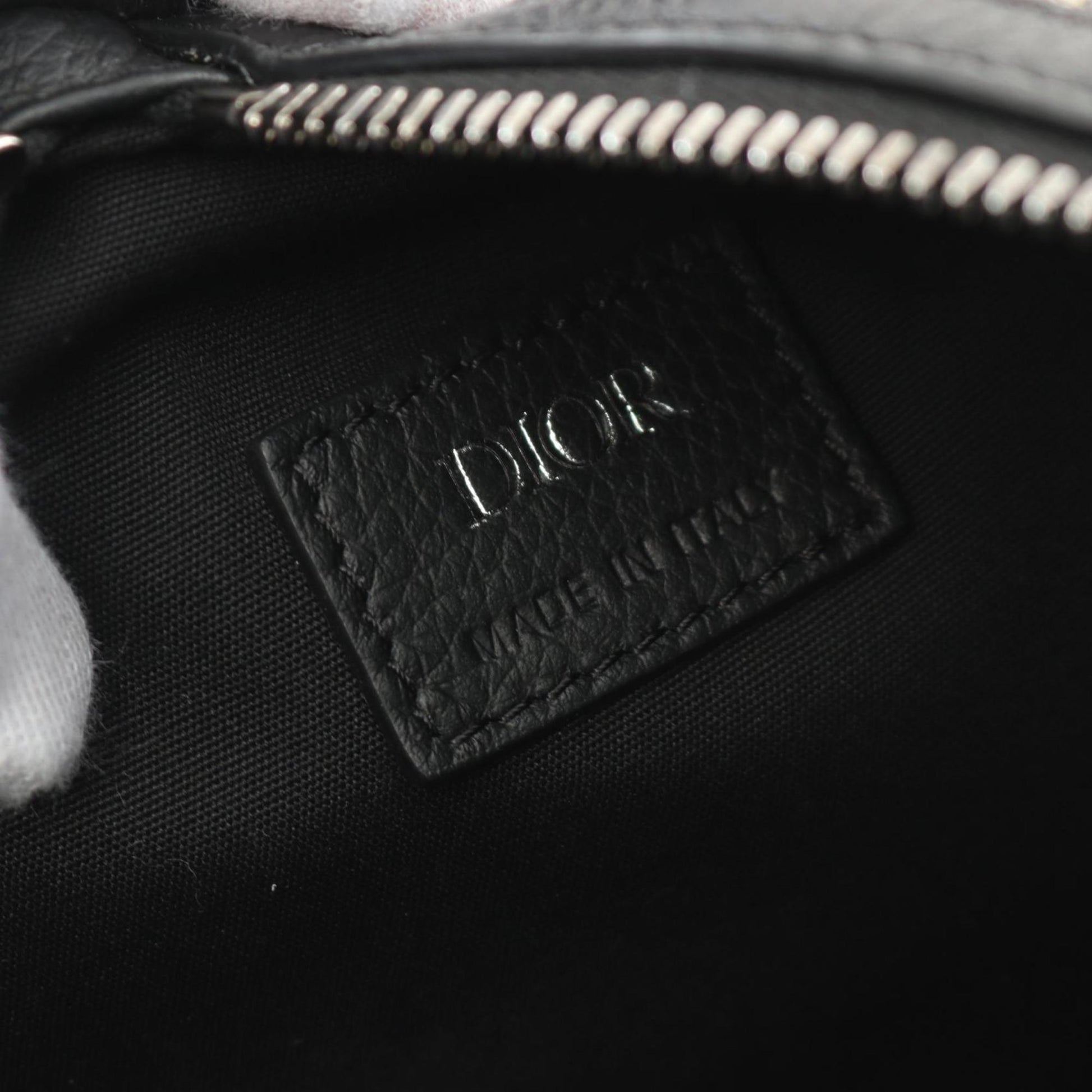 Christian Dior Beige Black Navy Canvas Leather Fanny Pack Sling Bag  
