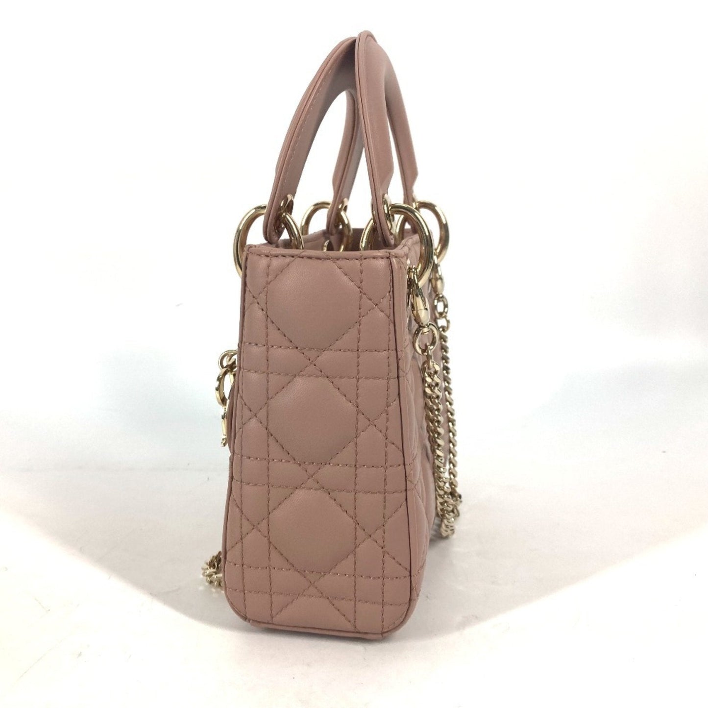 Christian Dior Pink Beige Leather Handbag Shoulder Bag  