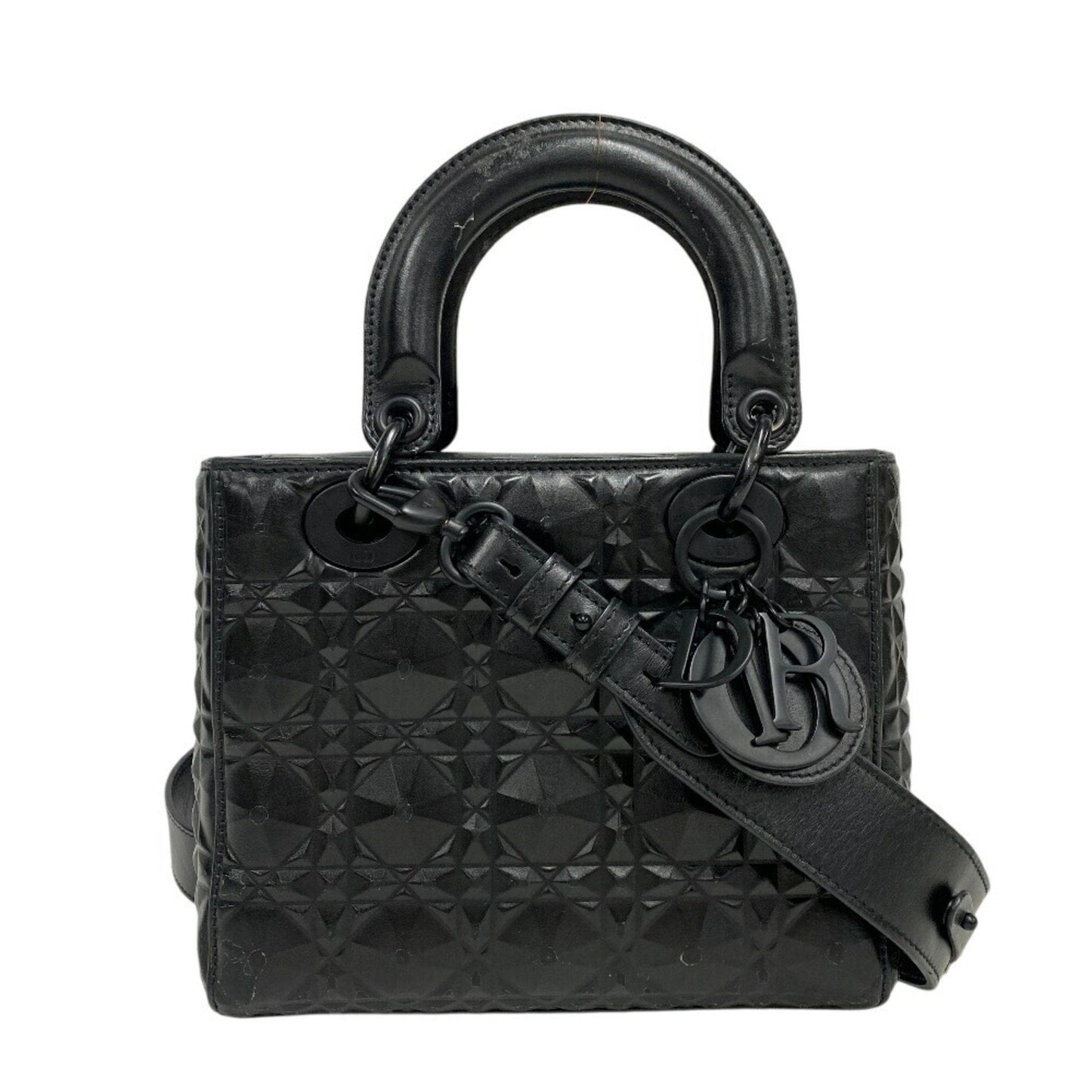 Christian Dior Black Leather Handbag Shoulder Bag  