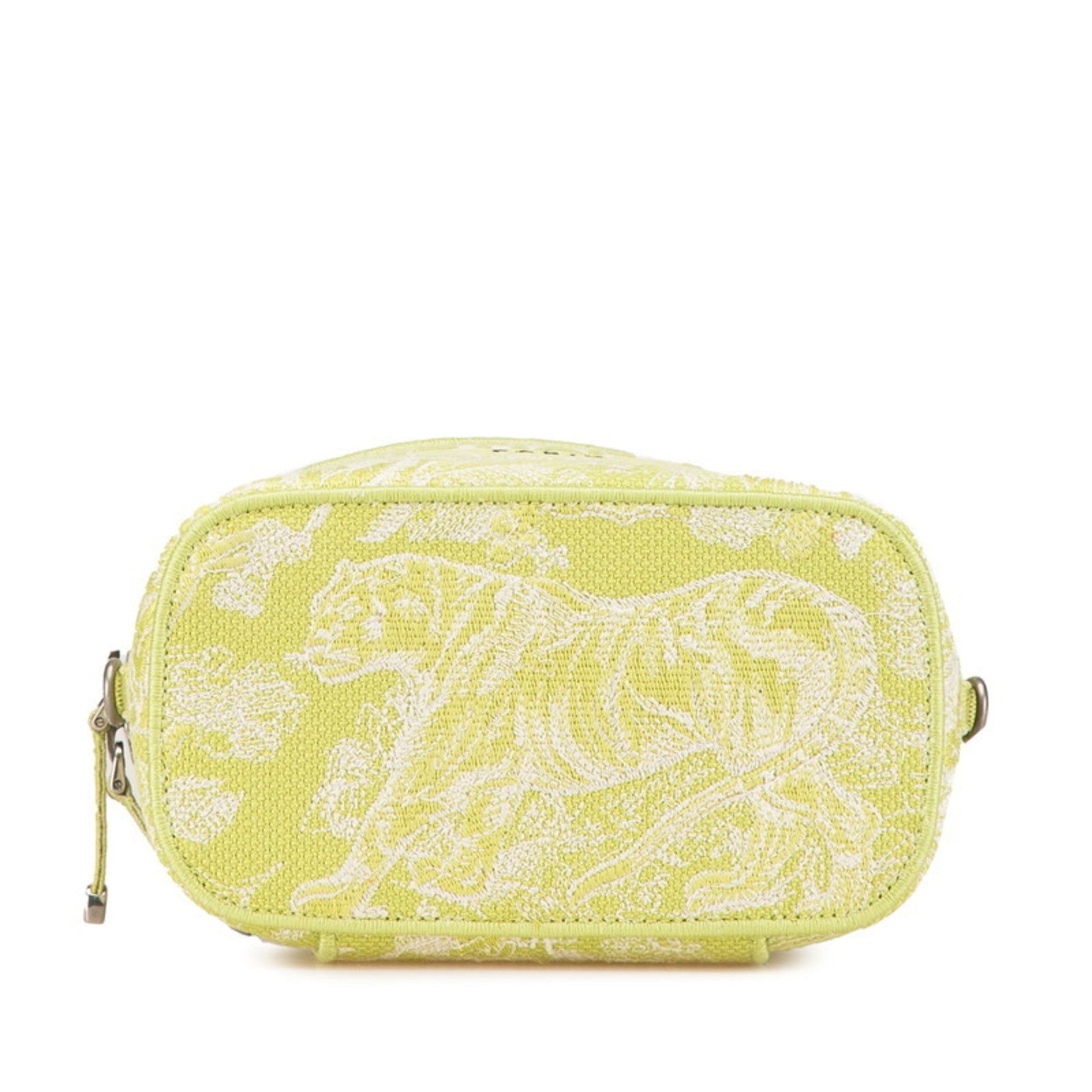 Christian Dior Green Jacquard Handbag Shoulder Bag Vanity Bag  