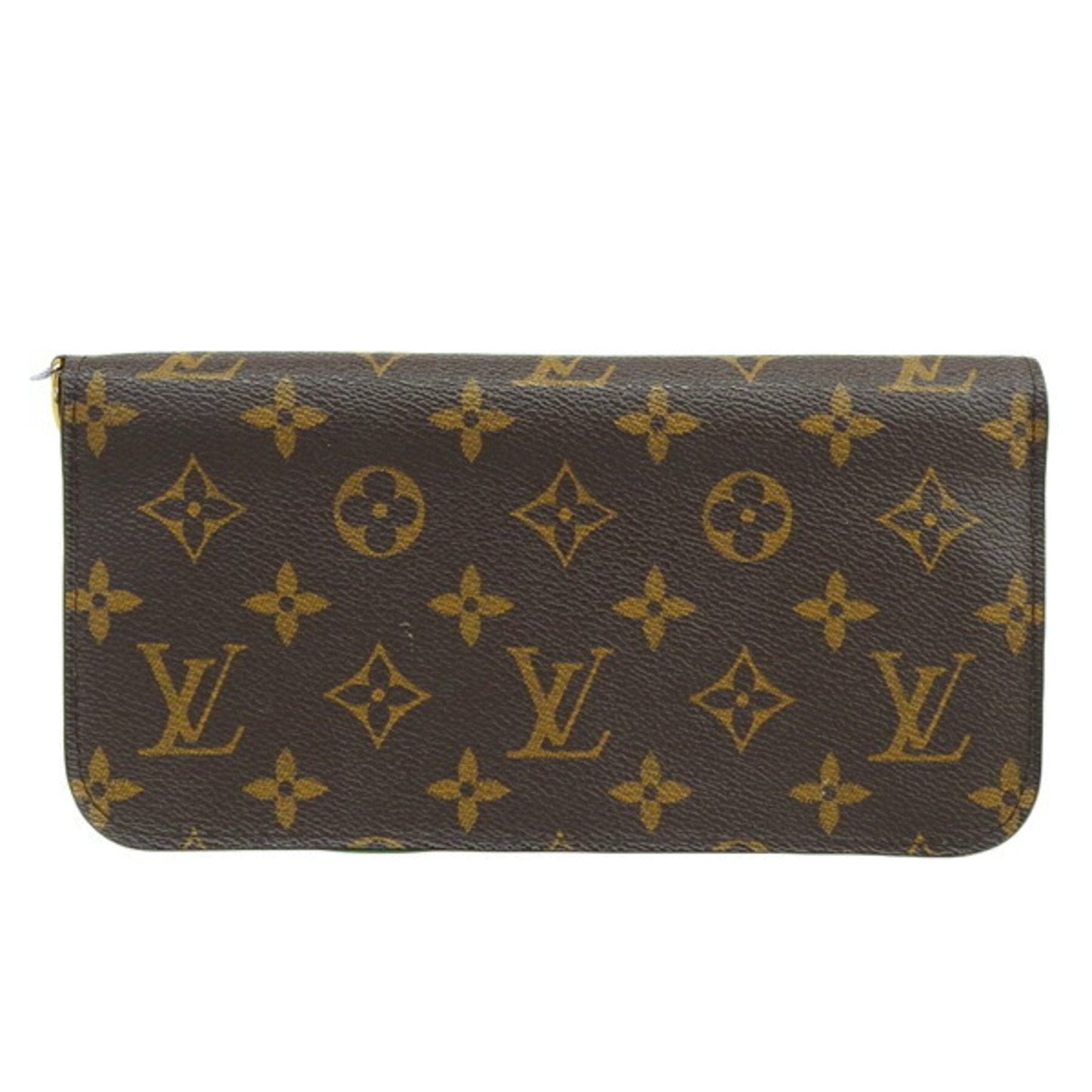 LOUIS VUITTON Monogram Portefeuille Insolite Round Bifold Long Wallet M66565 Brown Green Women's