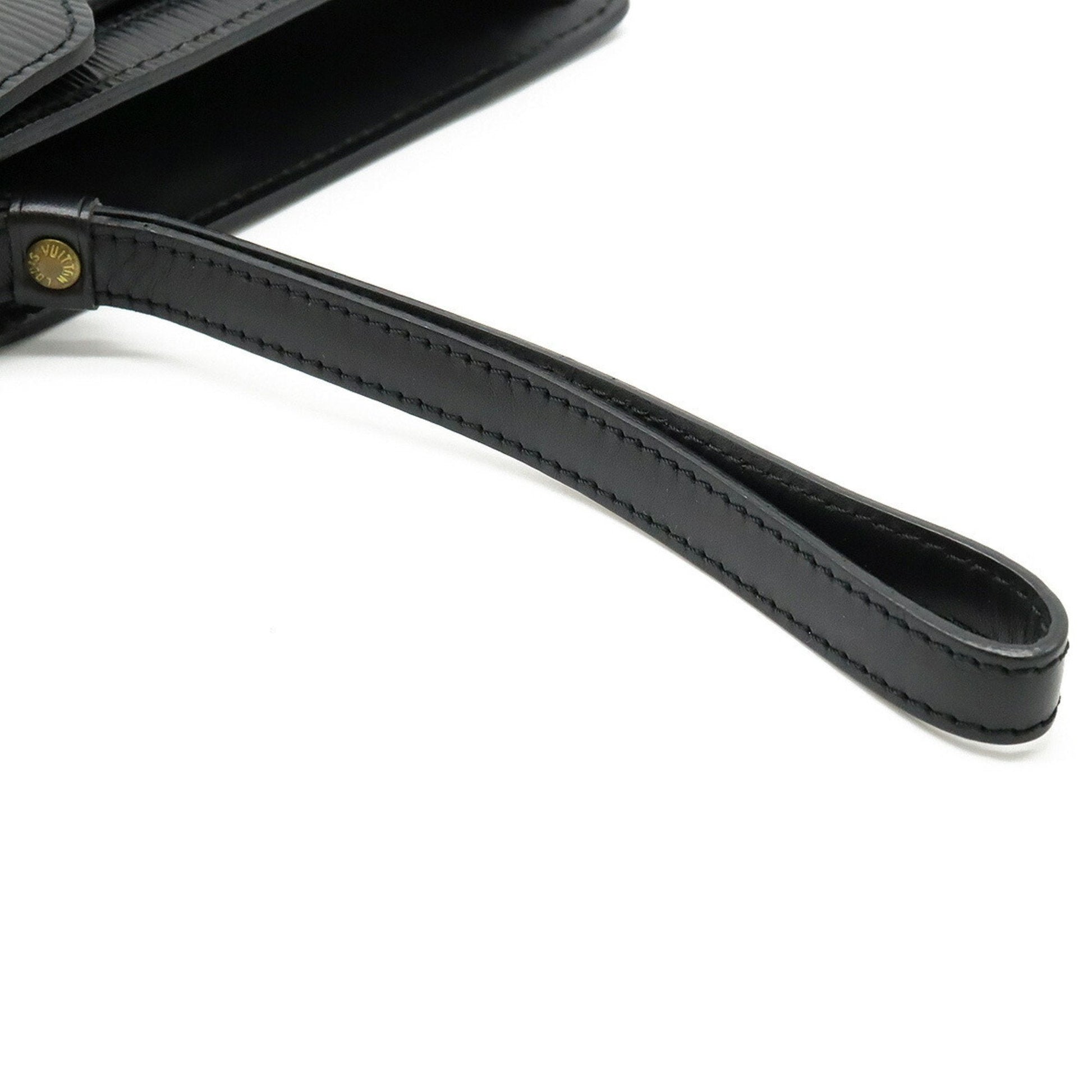 LOUIS VUITTON Epi Pochette Serie Dragonne Second Bag Noir Black Key Missing