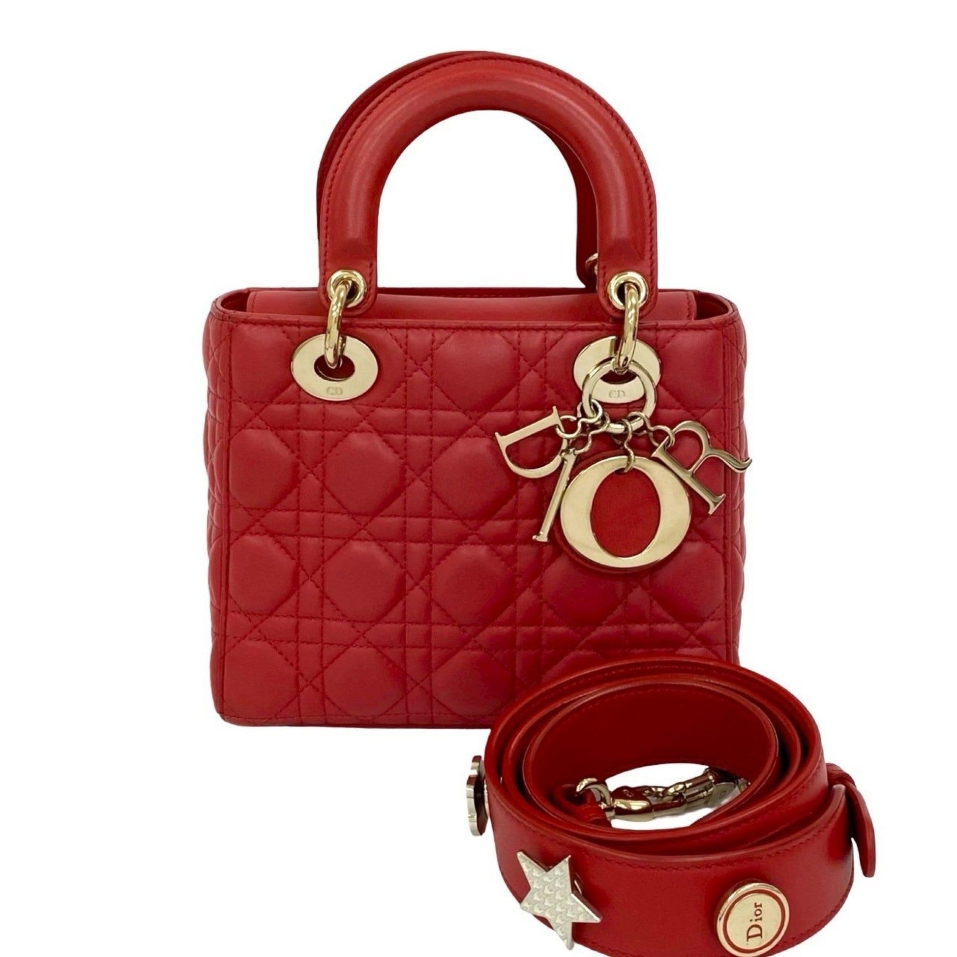 Christian Dior Red Color Leather Handbag Shoulder Bag  