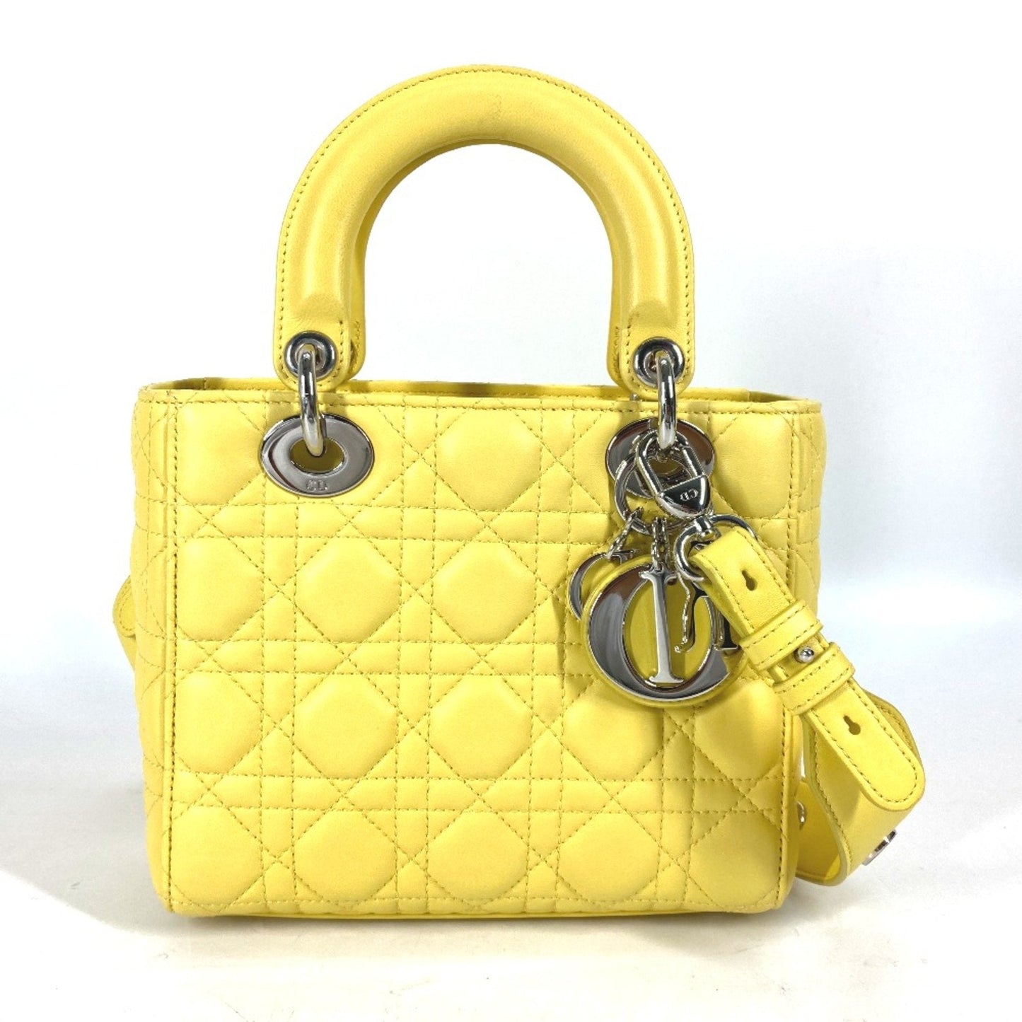 Christian Dior Yellow Leather Handbag  