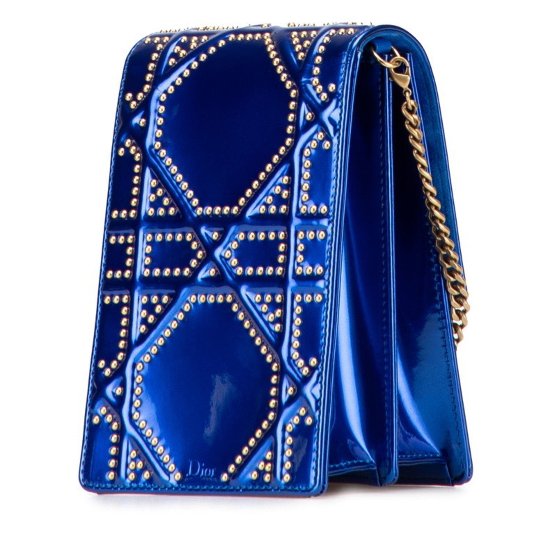 Christian Dior Blue Leather Shoulder Bag  