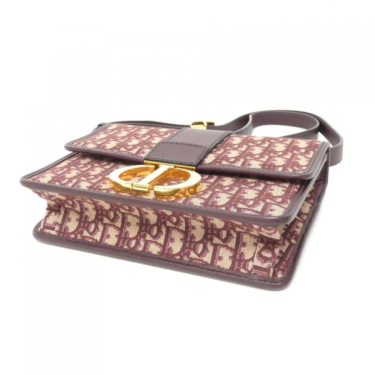 Christian Dior Burgundy Canvas Shoulder Bag  