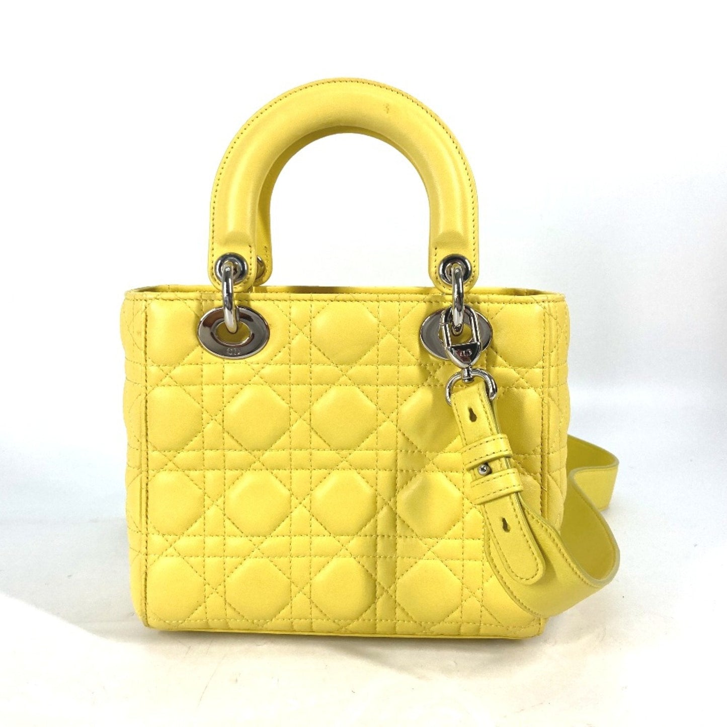 Christian Dior Yellow Leather Handbag  