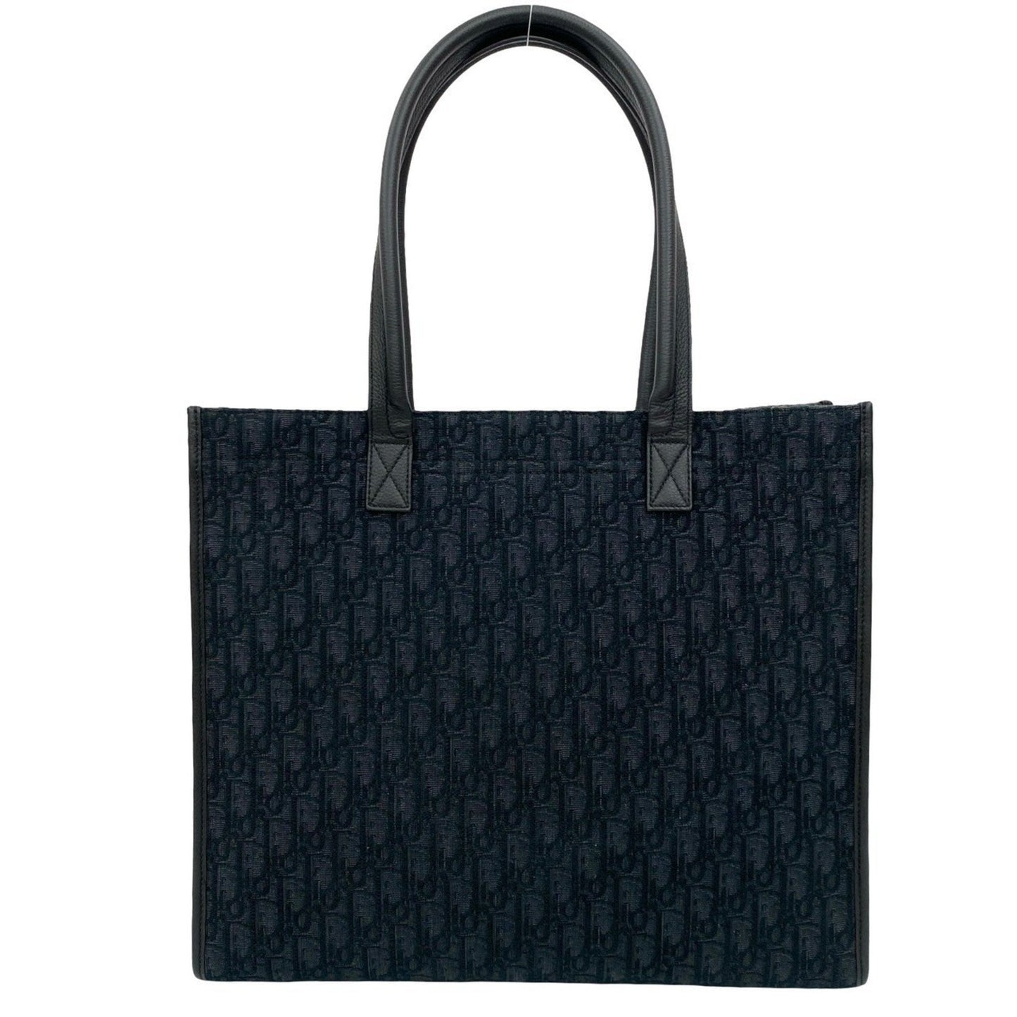 Christian Dior Black Canvas Leather Tote Bag  