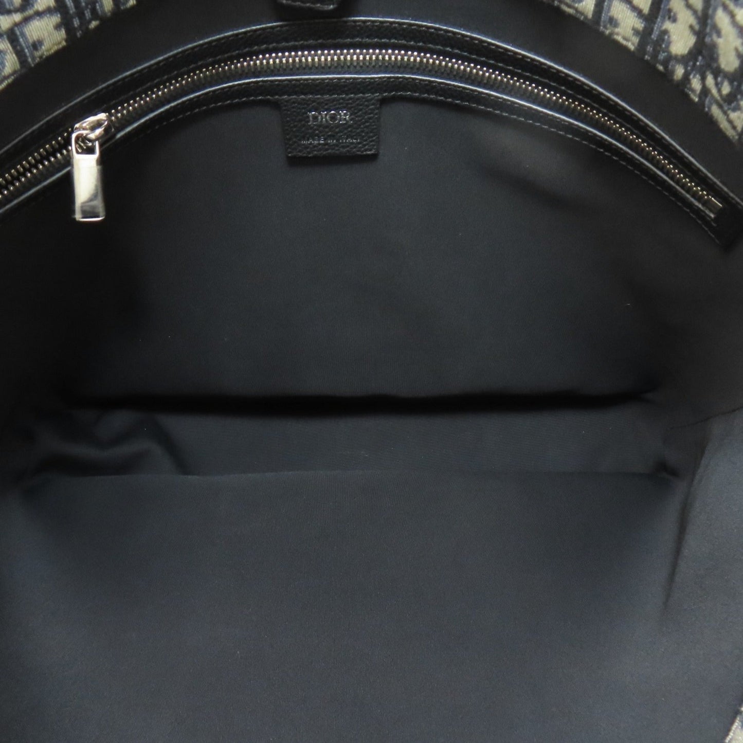 Christian Dior Navy Canvas Leather Tote Bag  