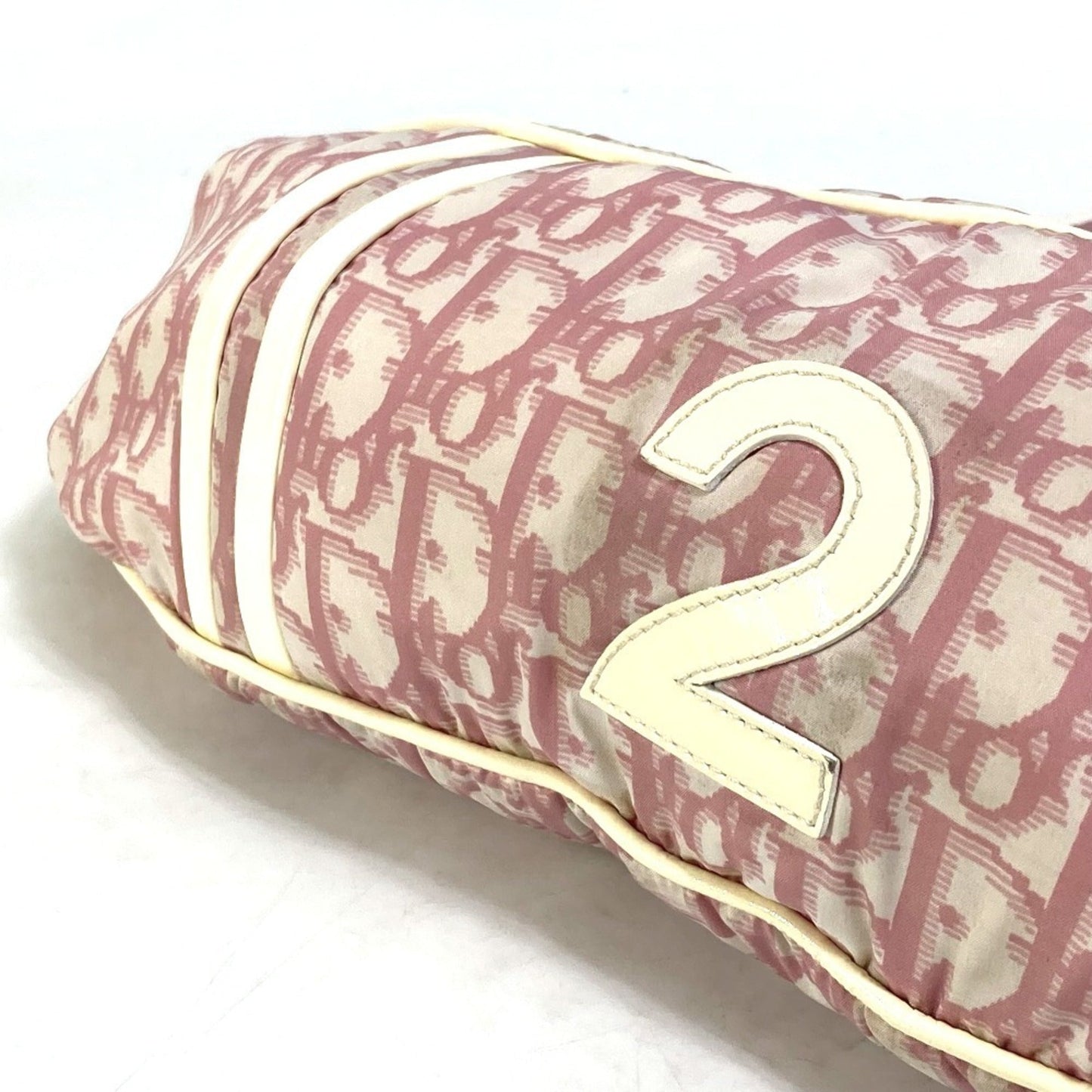 Christian Dior Trotter Pink White Nylon Fanny Pack Shoulder Bag  