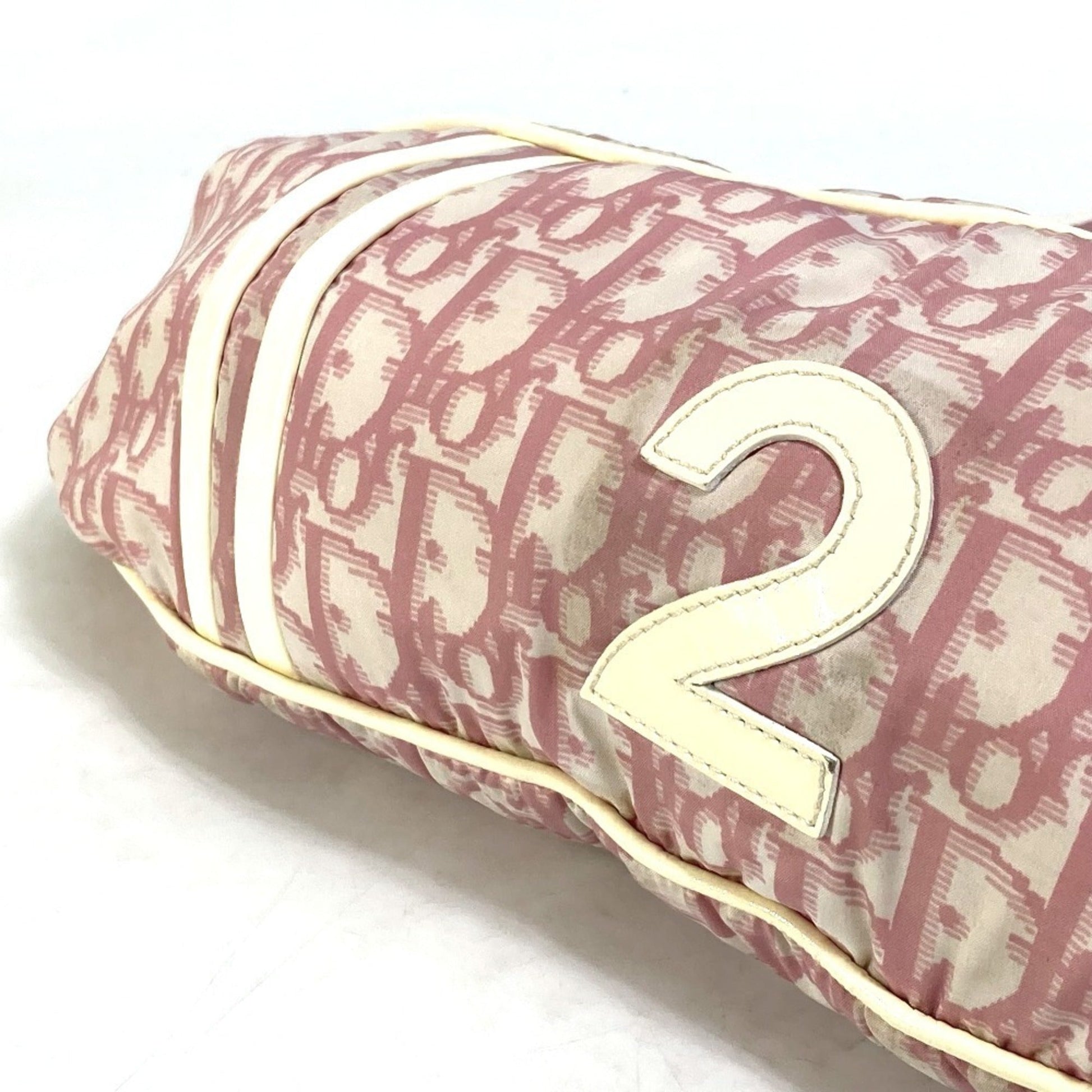 Christian Dior Trotter Pink White Nylon Fanny Pack Shoulder Bag  