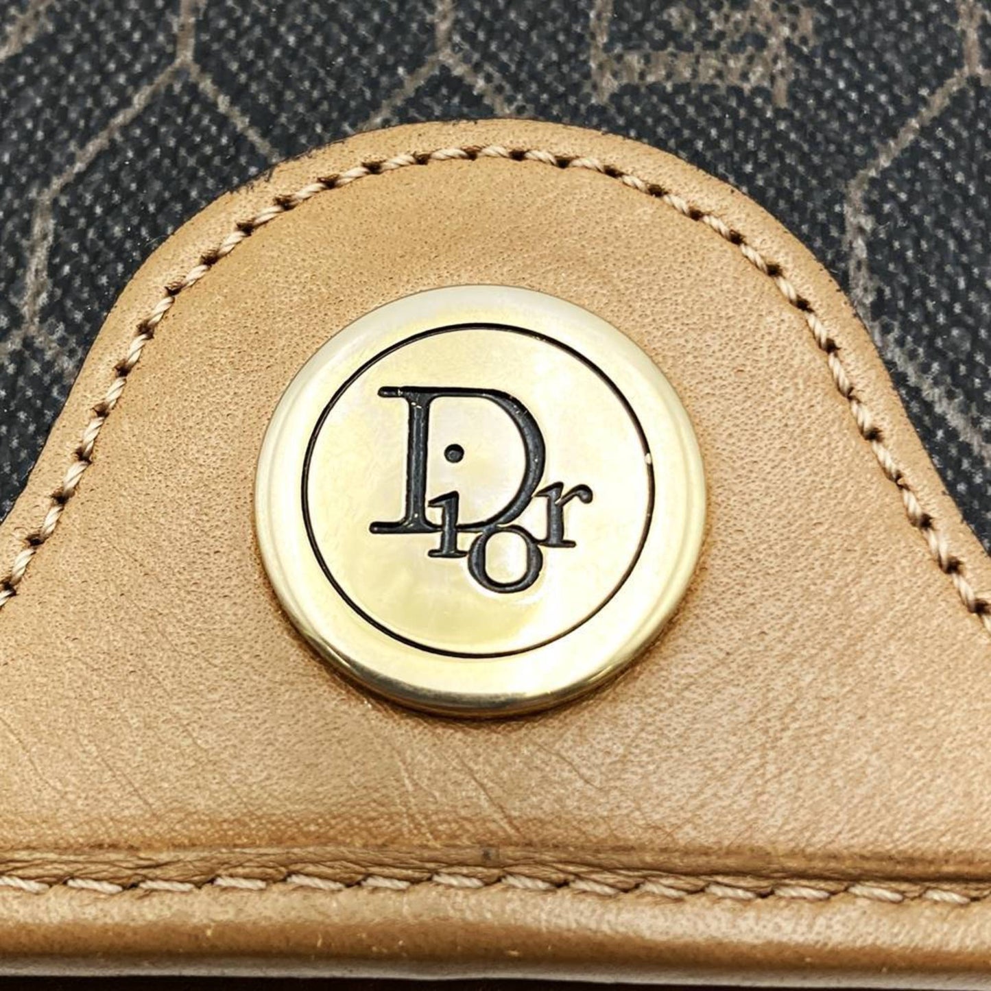 Christian Dior Brown Pvc Leather Shoulder Bag  