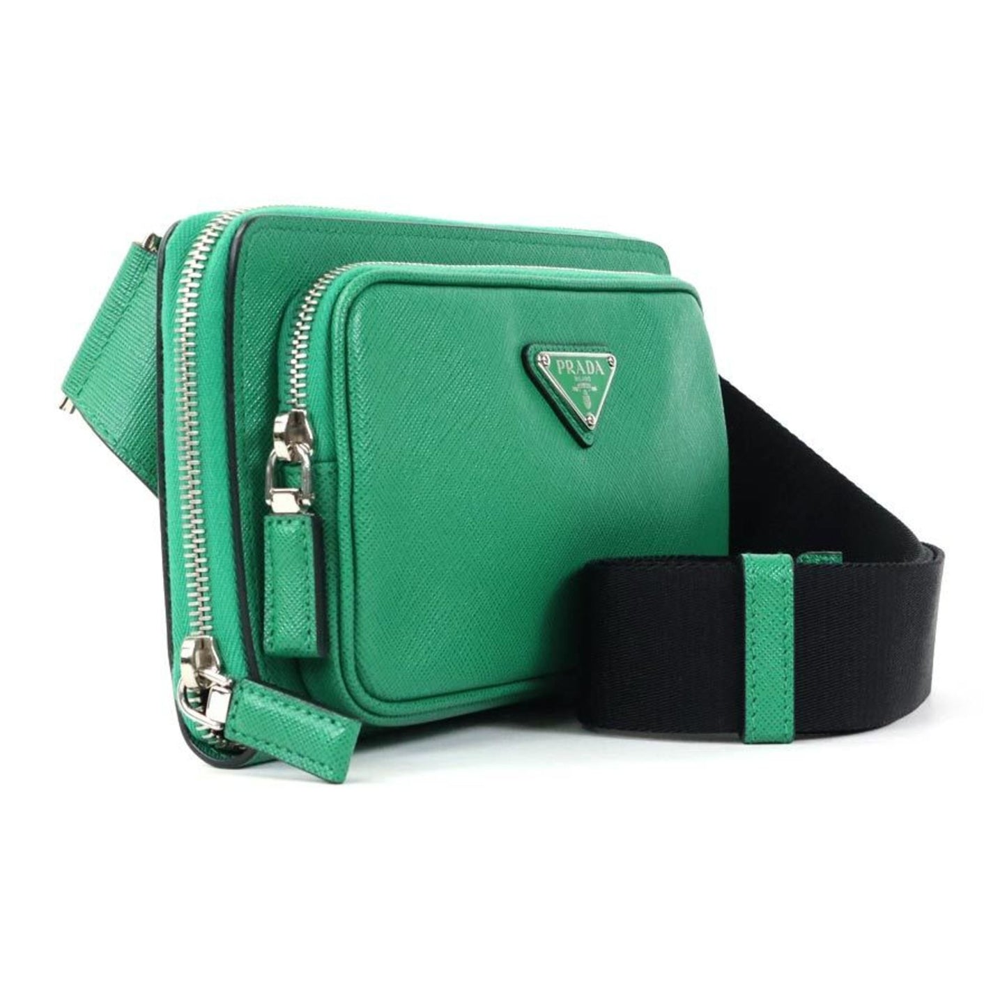 Prada waist Bag body leather green unisex