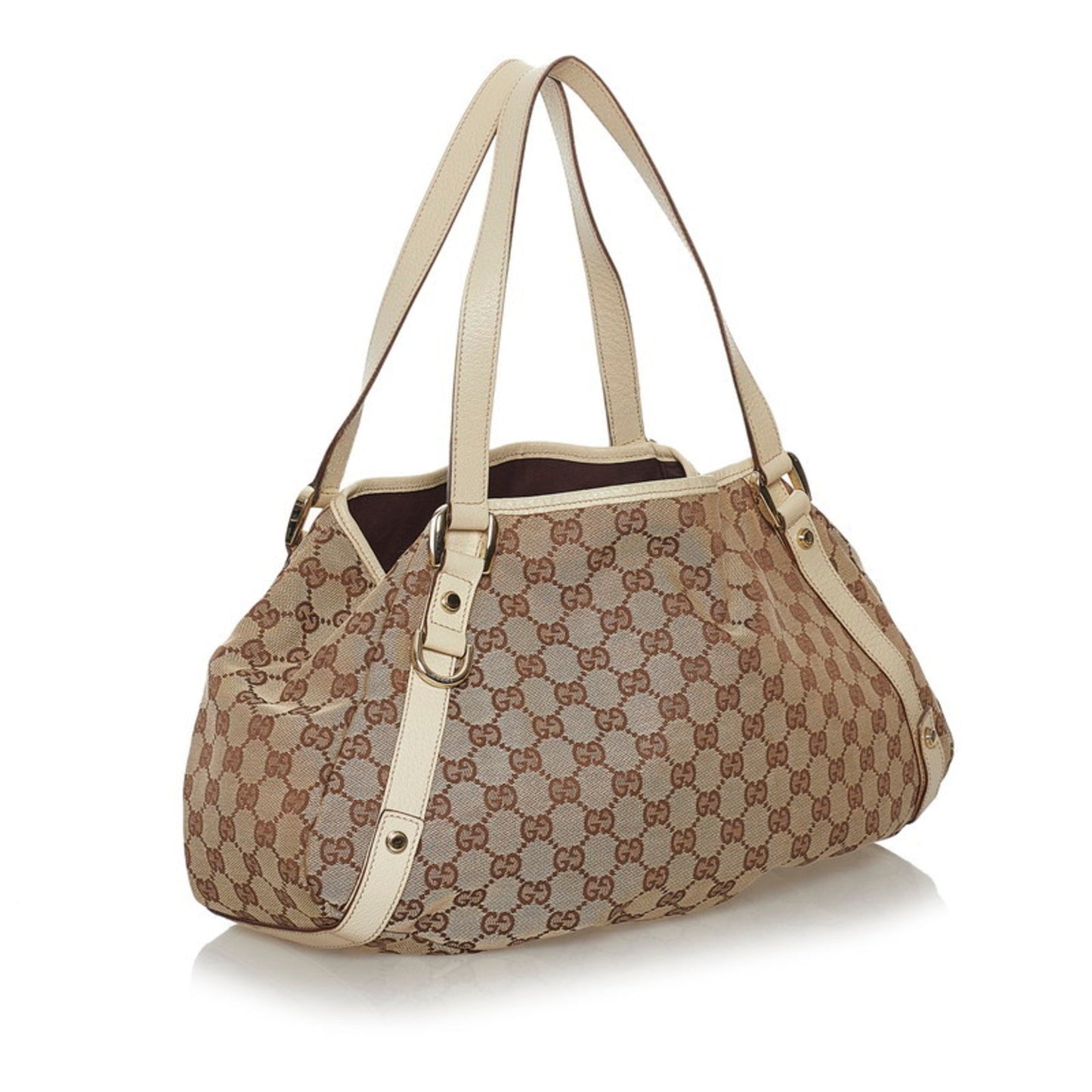 Gucci Beige Leather Canvas Handbag Style 4