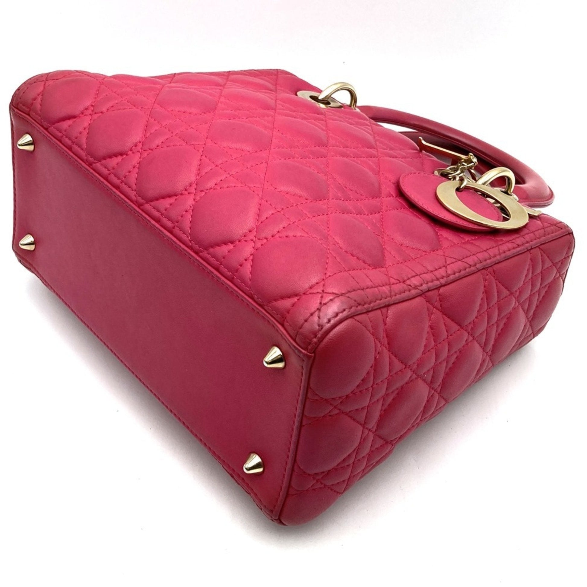 Christian Dior Pink Leather Handbag Shoulder Bag  